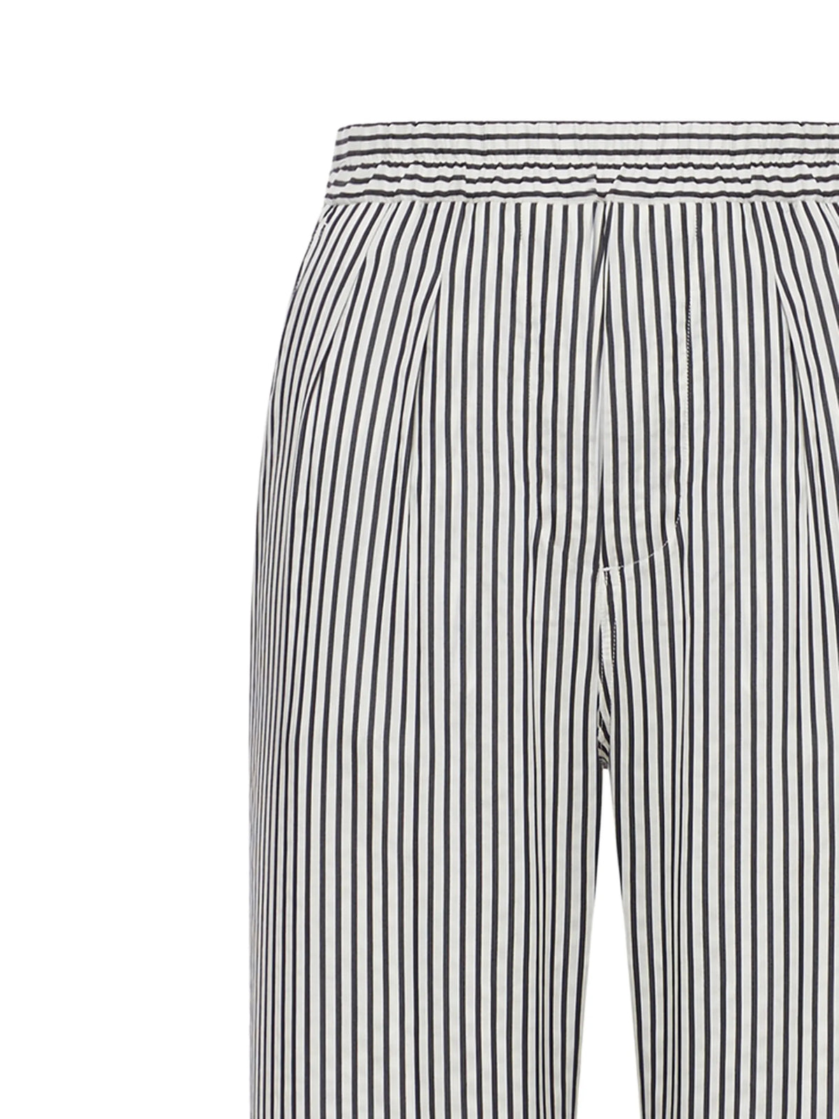 striped silk pajama trousers with piping