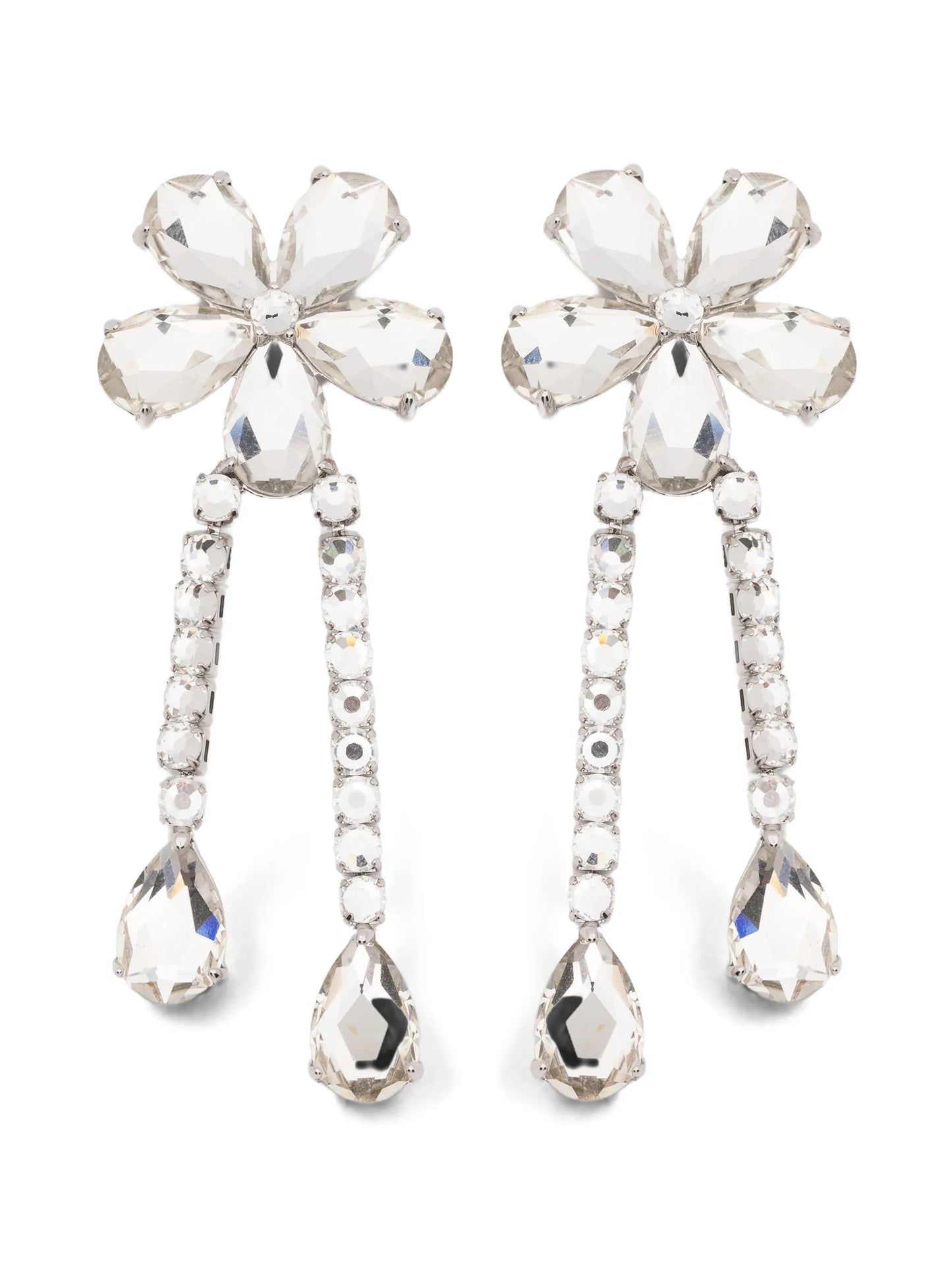 crystal-flower droplet earrings