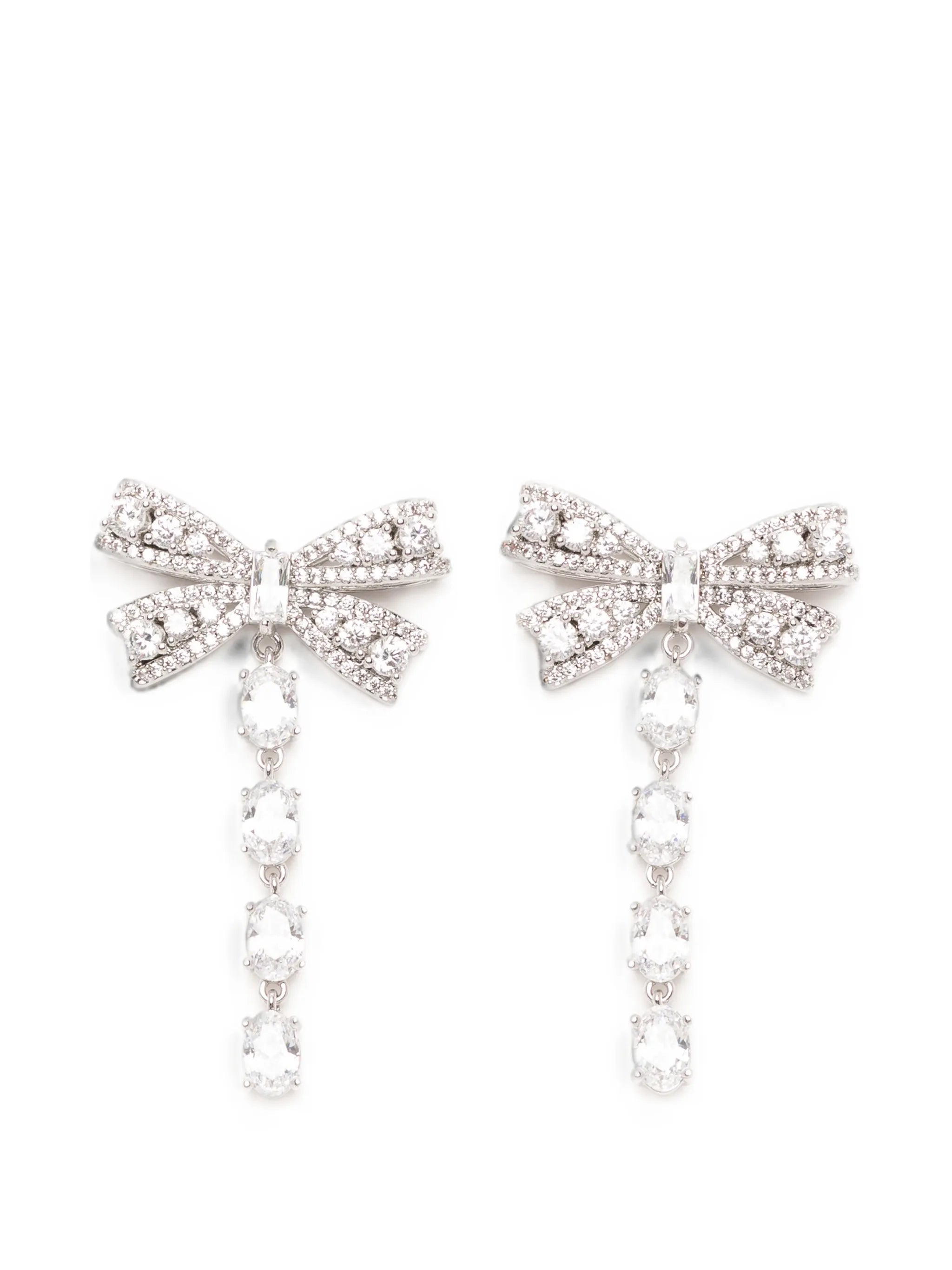 crystal-bow drop earrings