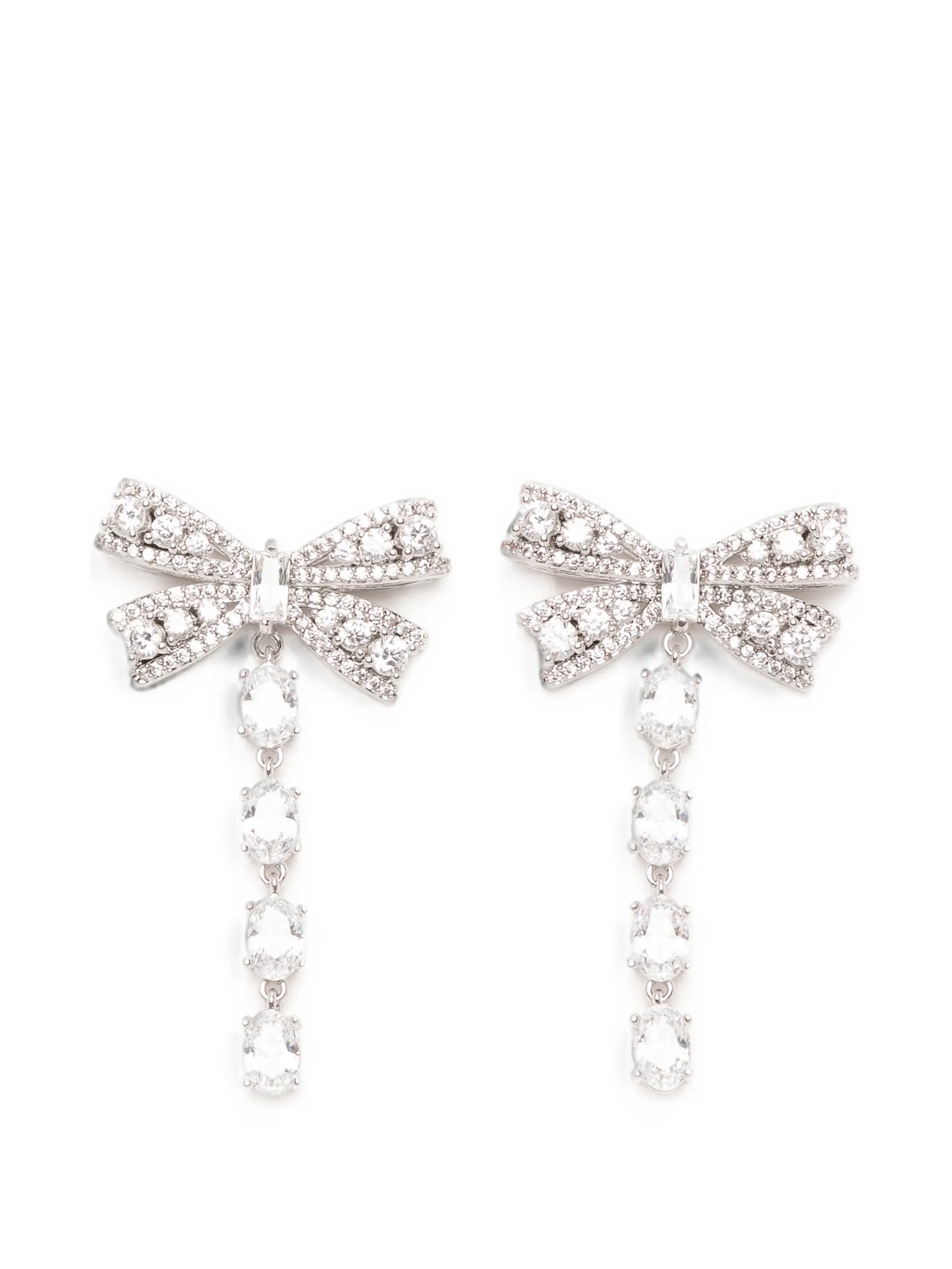 crystal-bow drop earrings