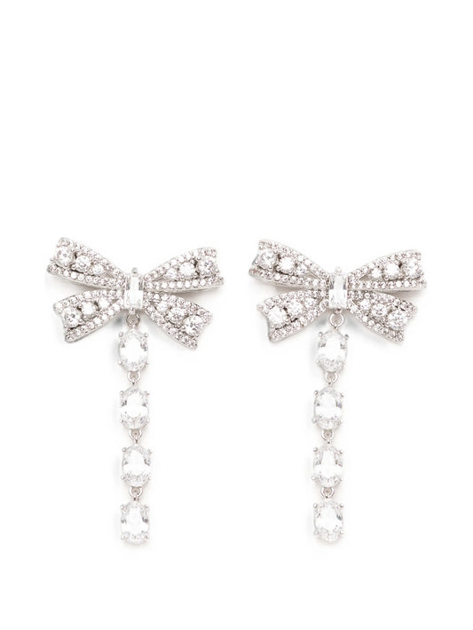 crystal-bow drop earrings
