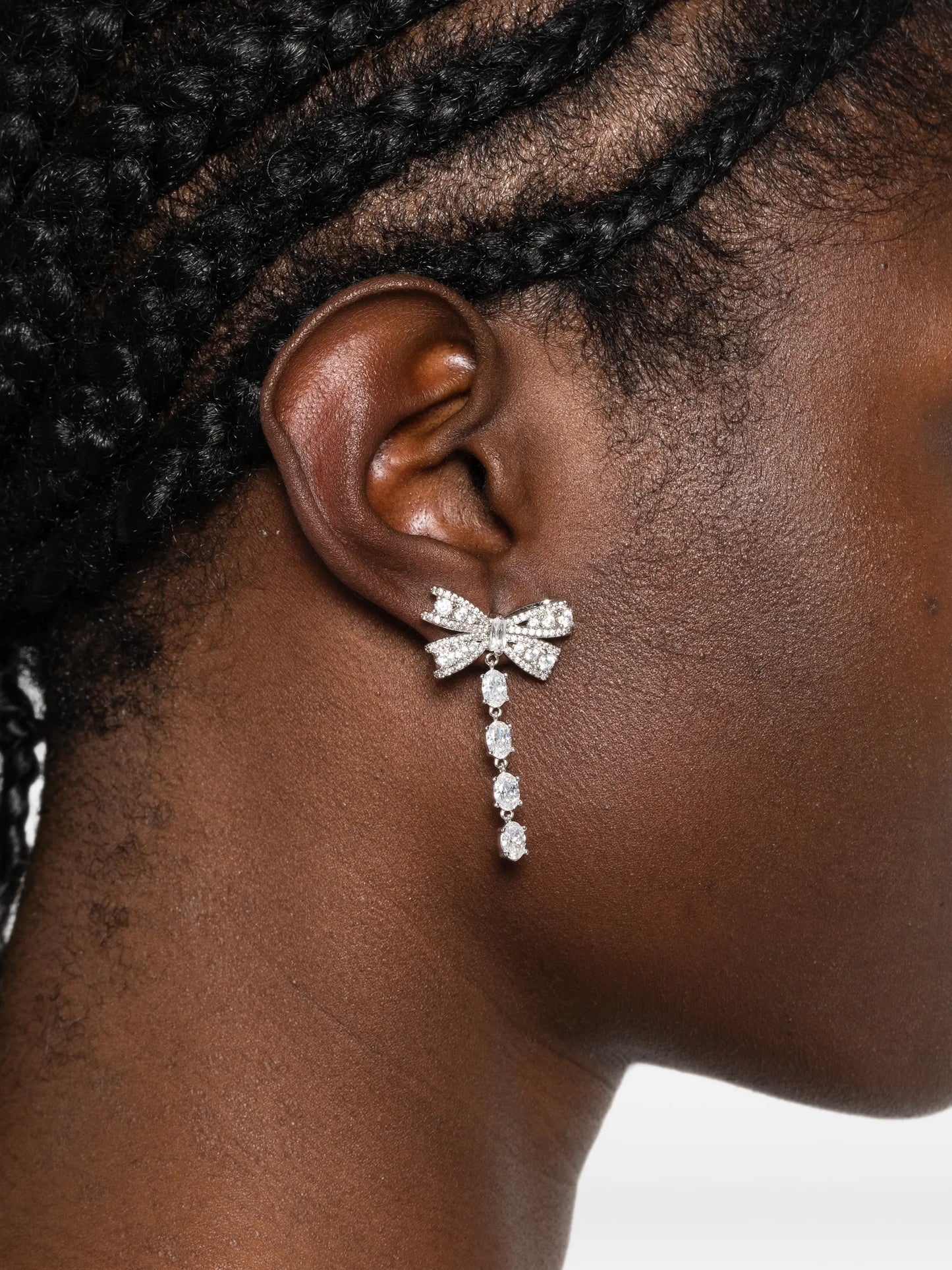 crystal-bow drop earrings