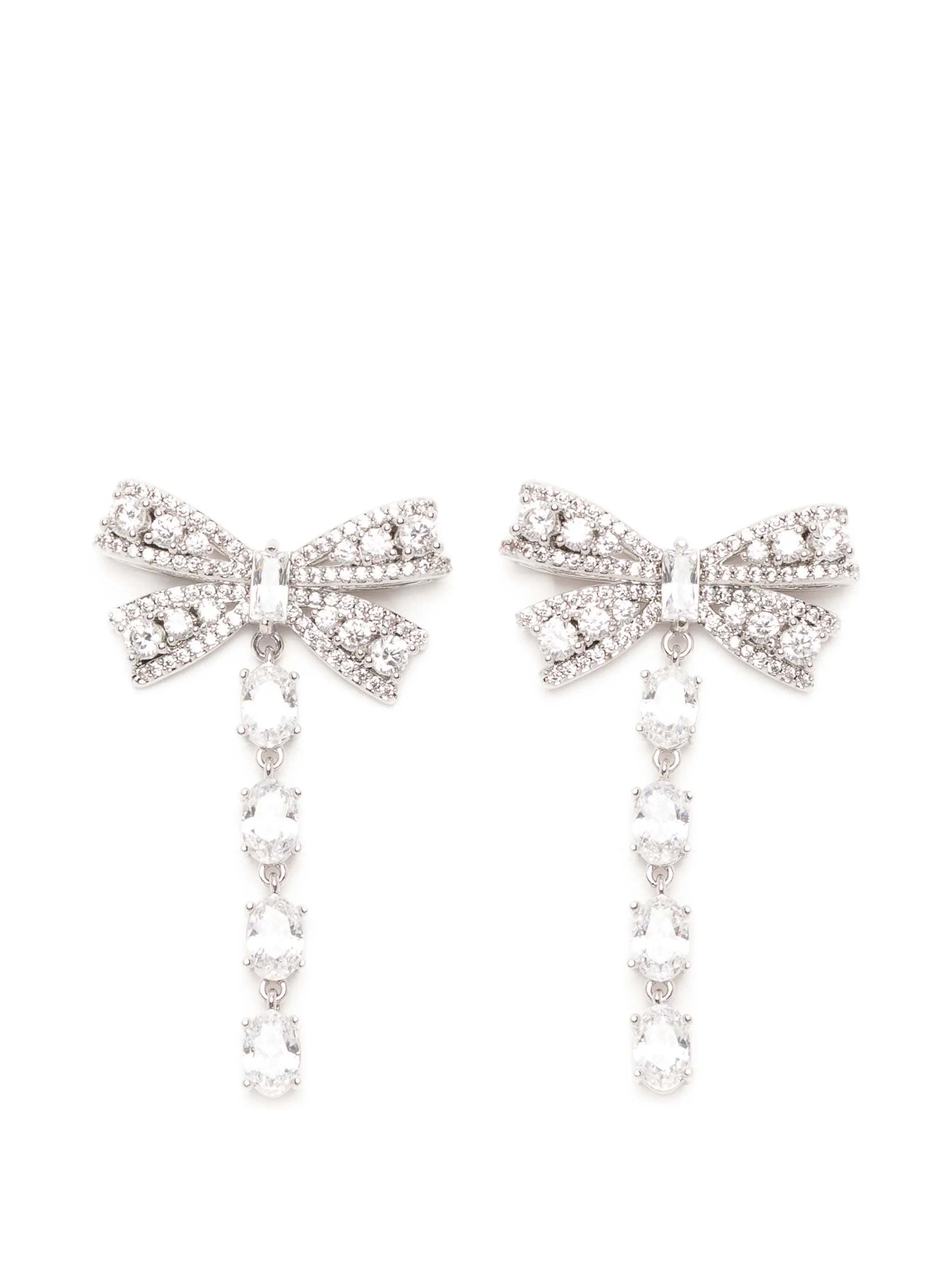crystal bow droplet earrings