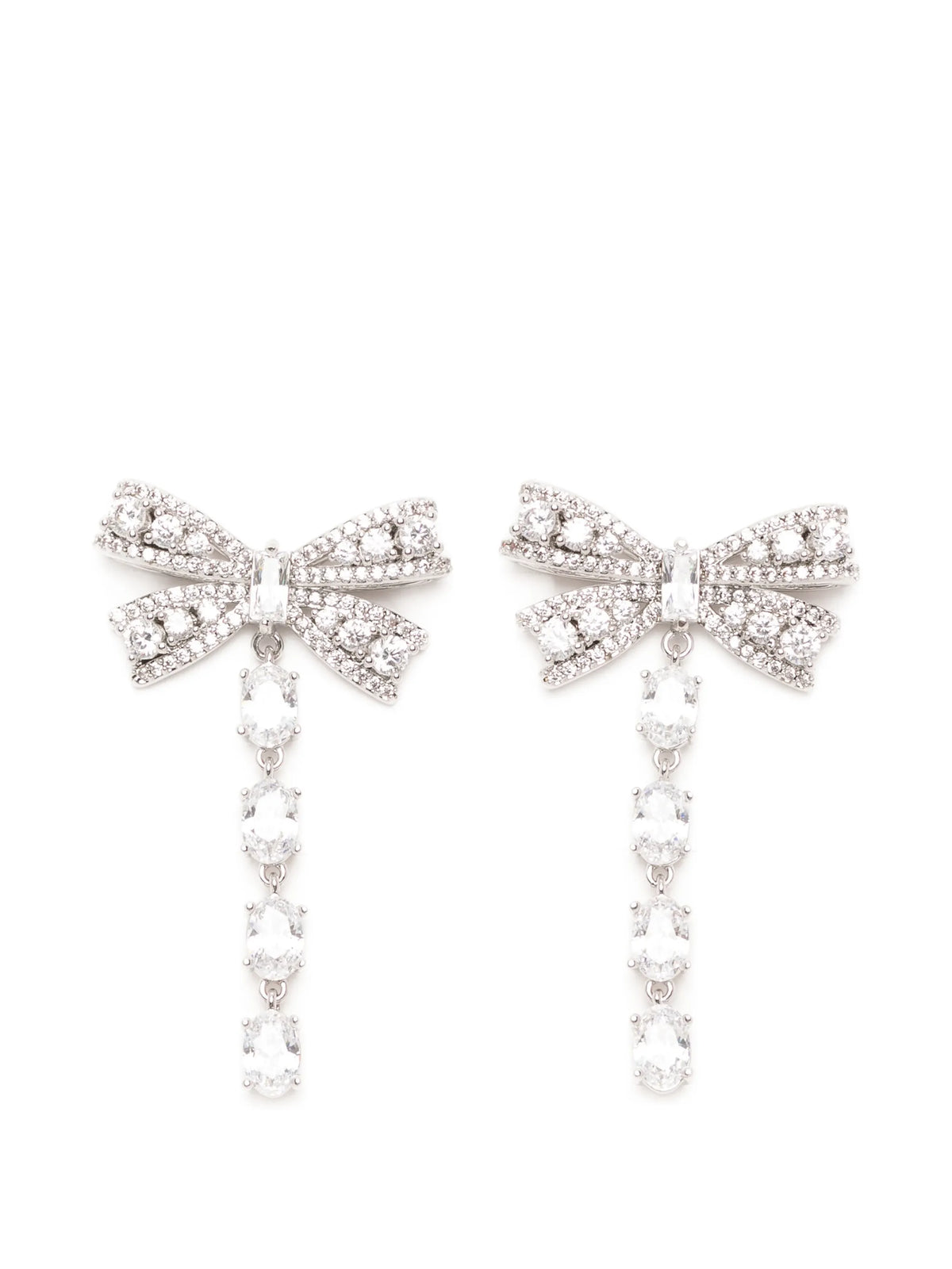 crystal bow droplet earrings