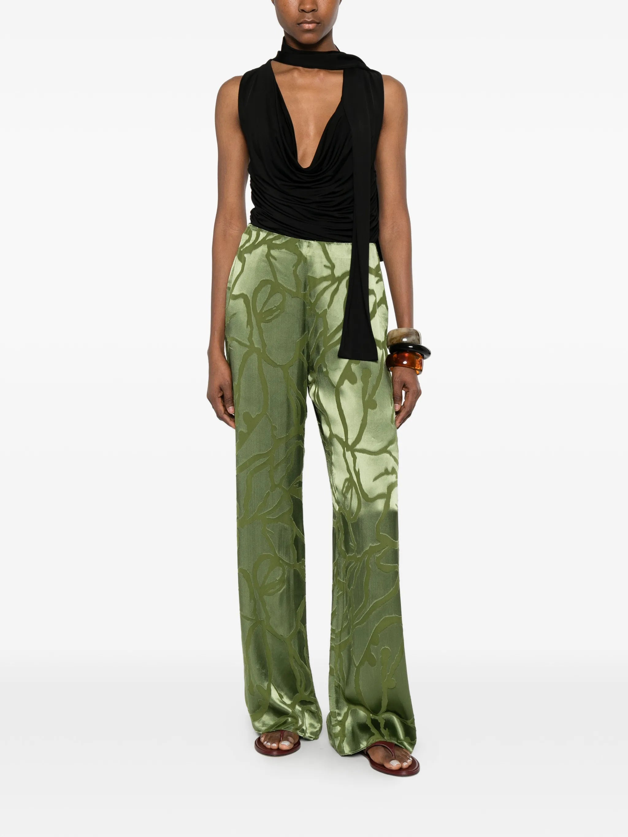 Sara floral-pattern trousers