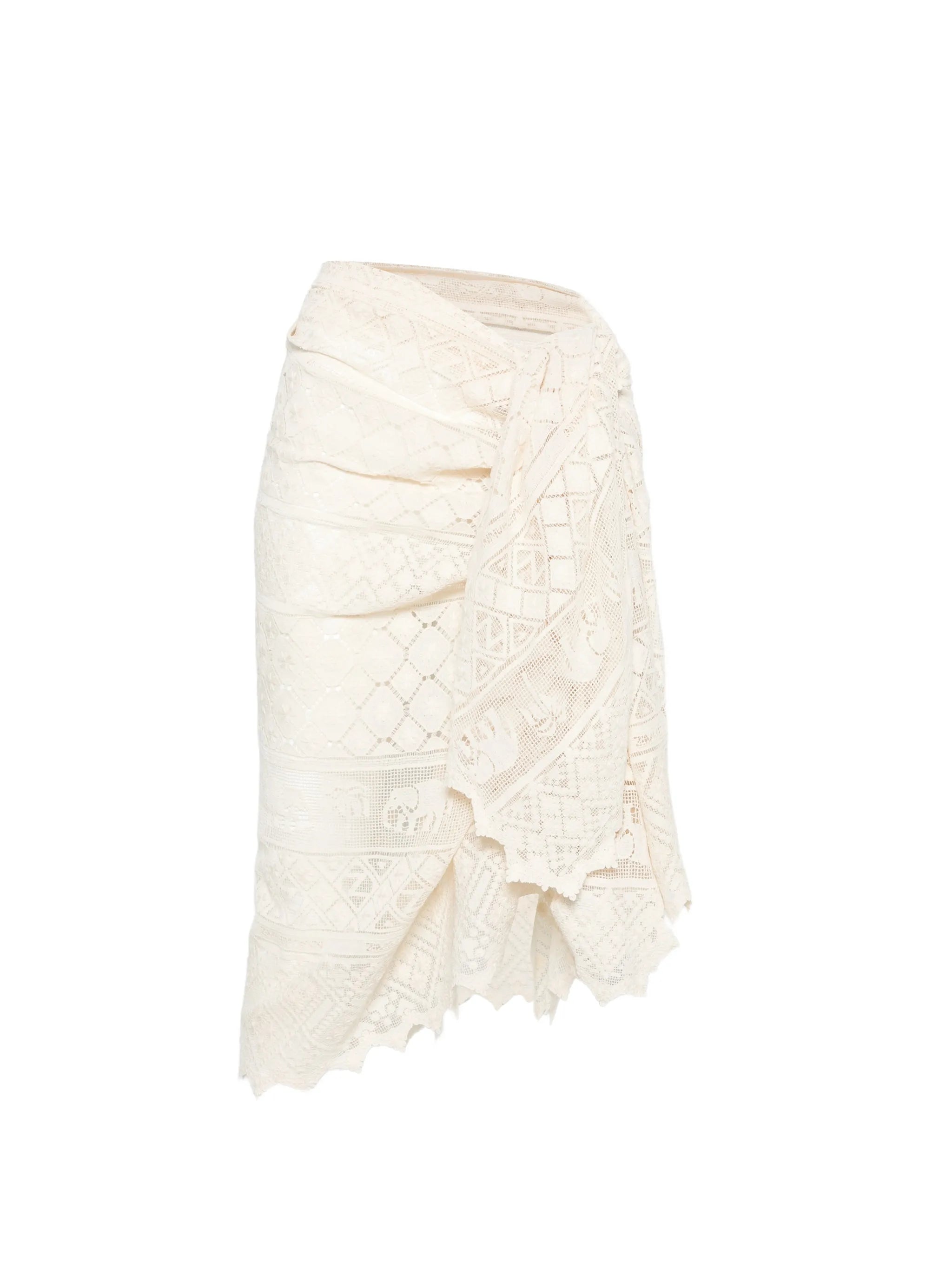 embroidered woven pareo skirt