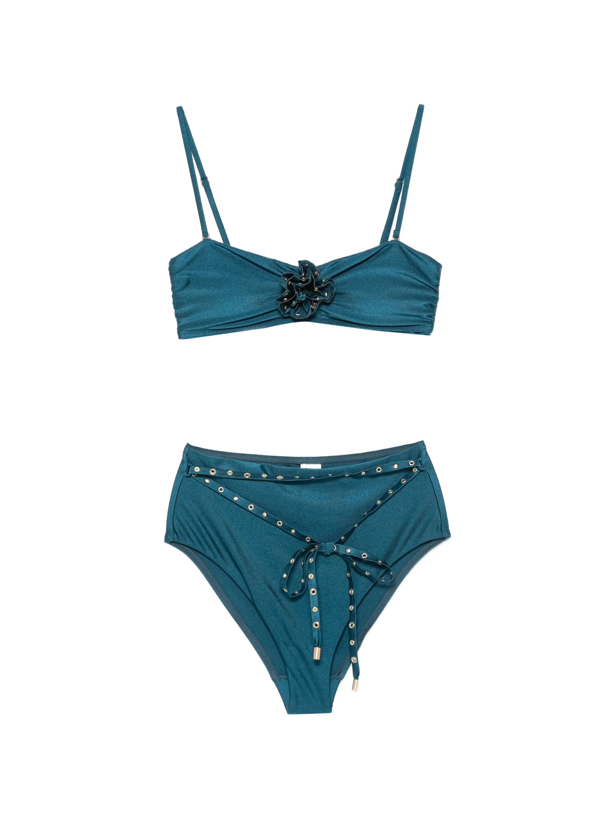 Indra studded flower bikini set