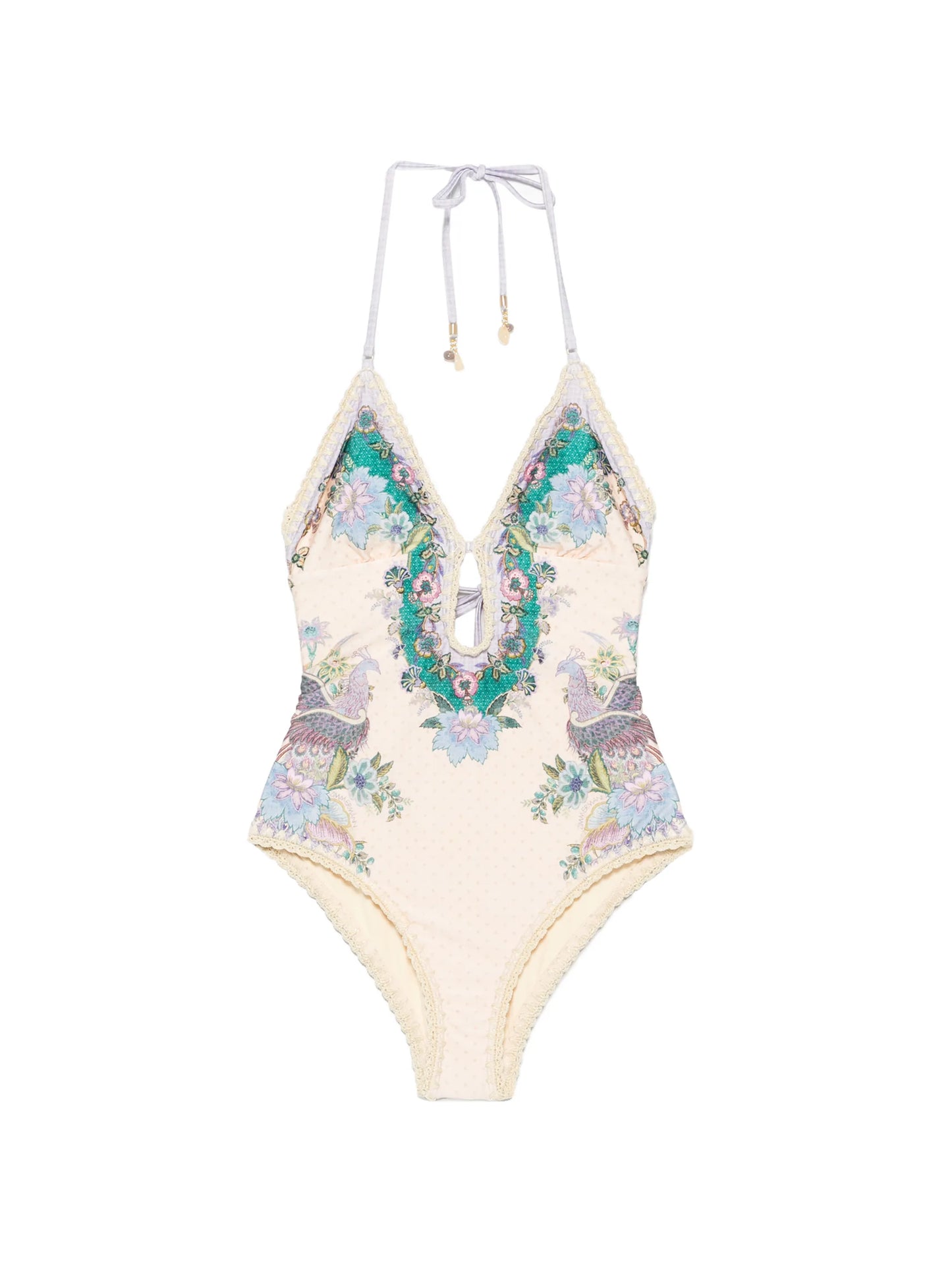 Indra crochet-detail swimsuit