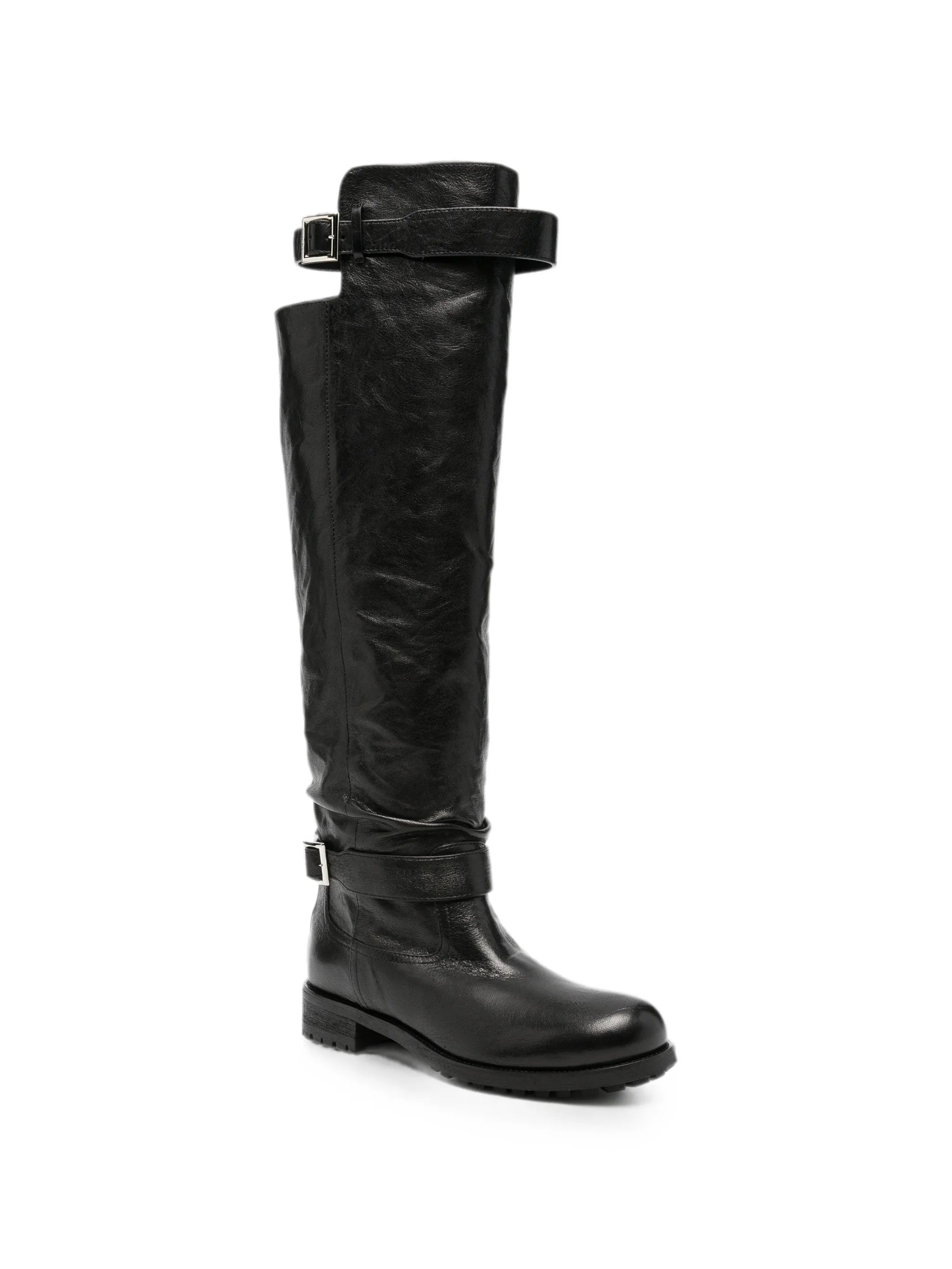 buckle-detail knee-high boots