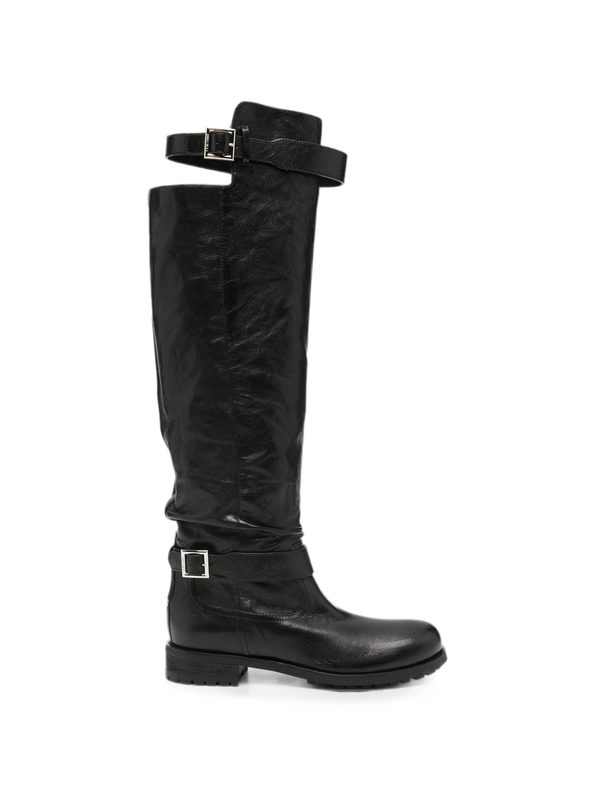 buckle-detail knee-high boots