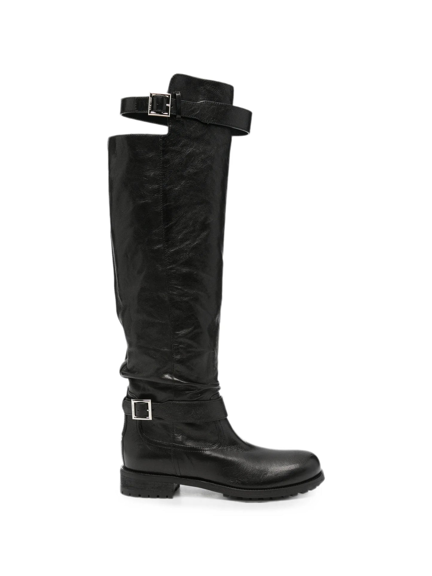 buckle-detail knee-high boots