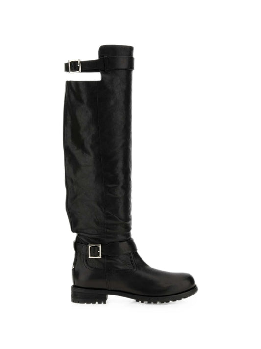 buckle-detail knee-high boots