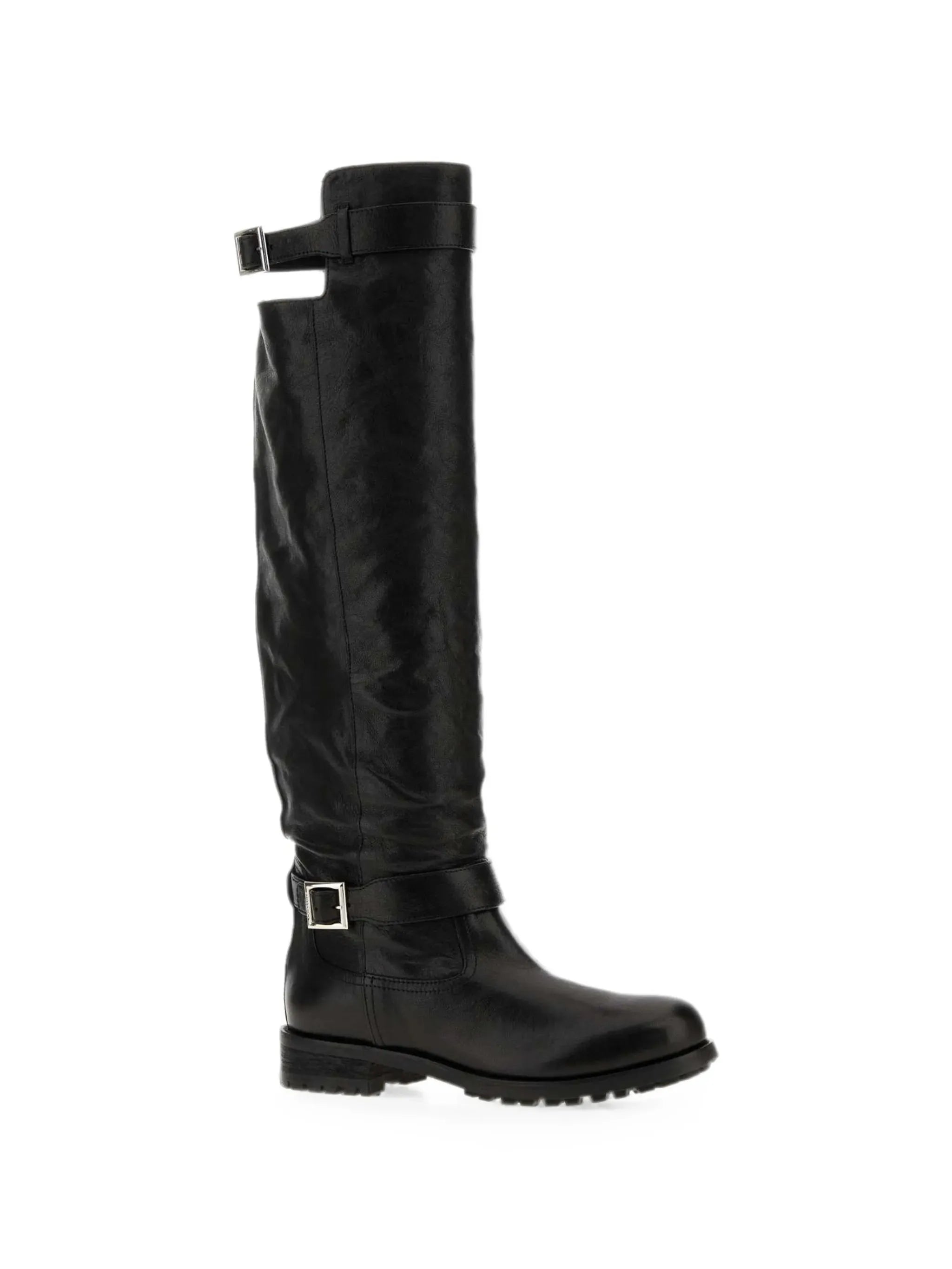 buckle-detail knee-high boots