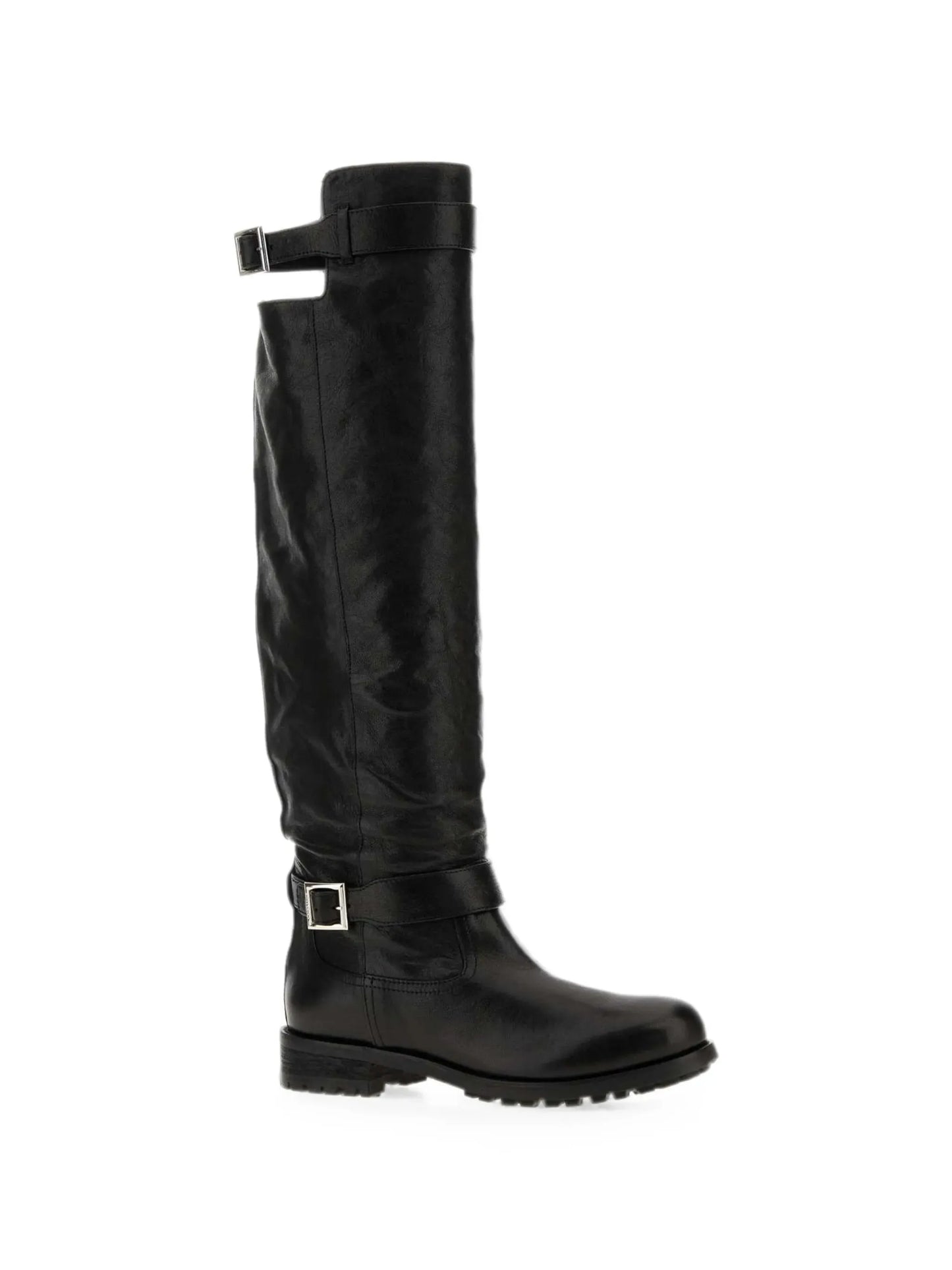 buckle-detail knee-high boots