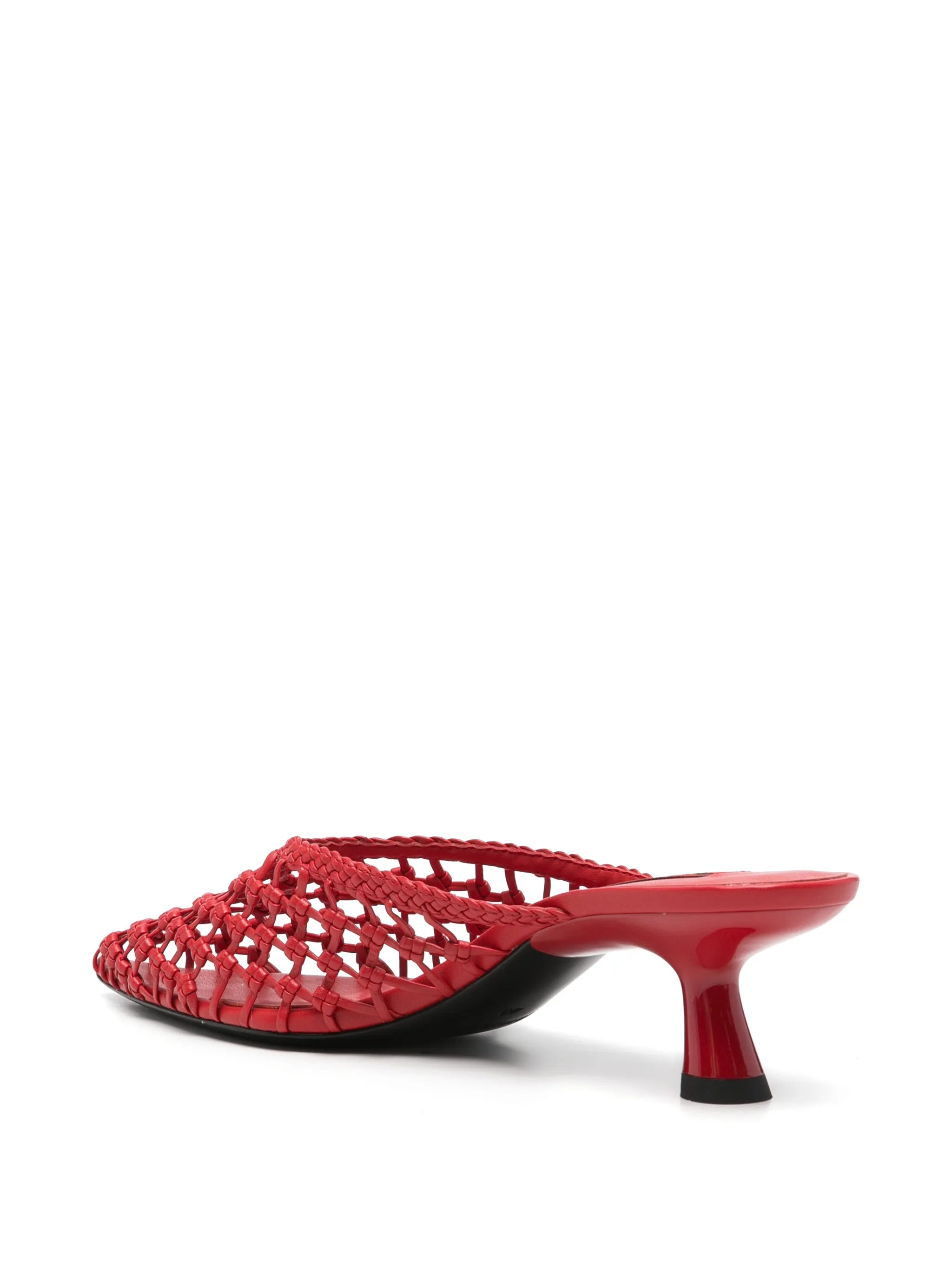 knotted Gala mules in lucky red