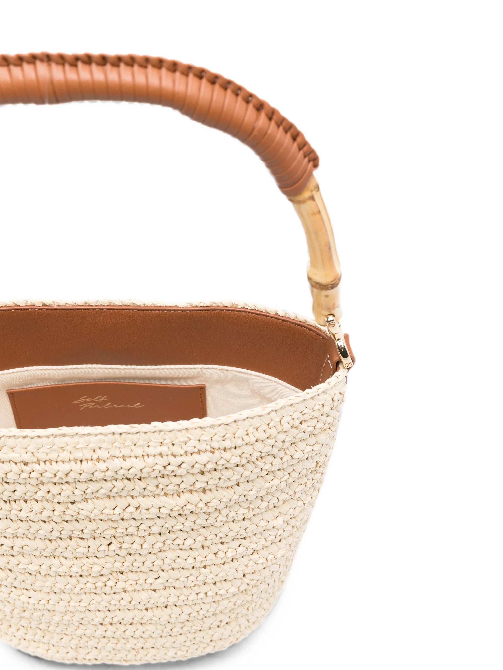 raffia charm bucket bag