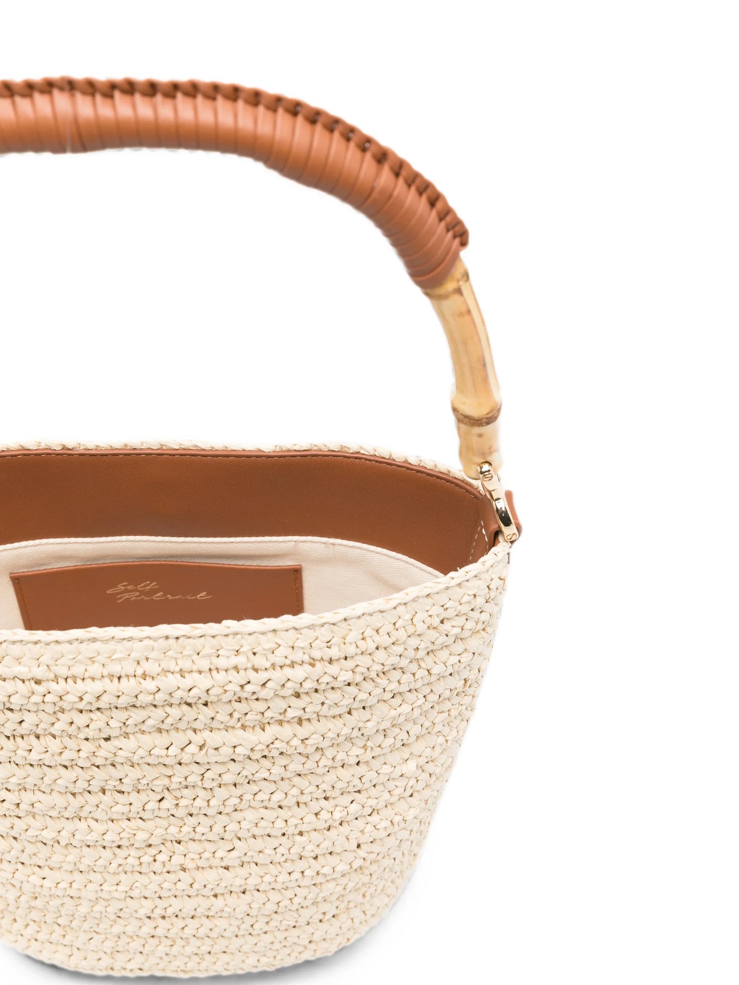 raffia charm bucket bag