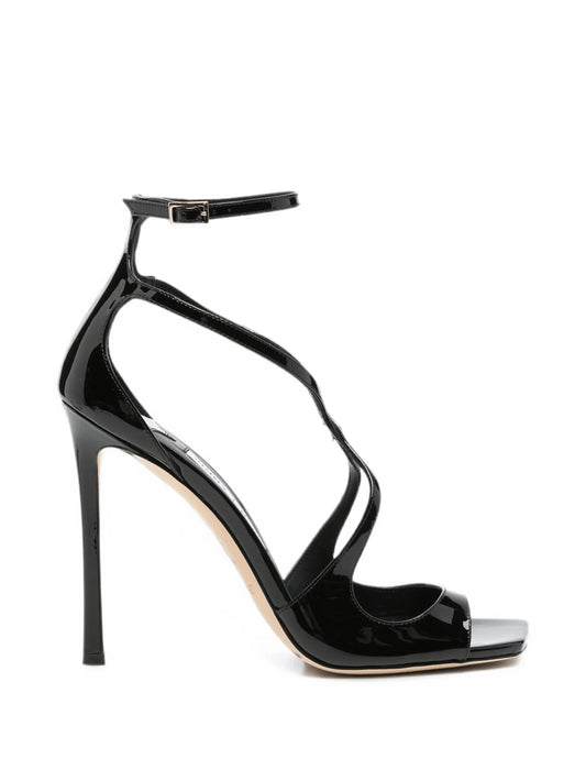 Azia patent-leather heeled sandals
