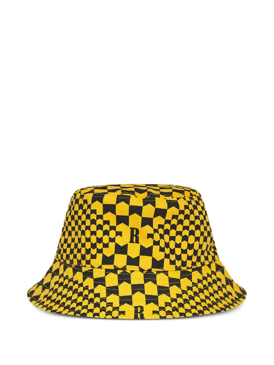 checked monogram-pattern bucket hat