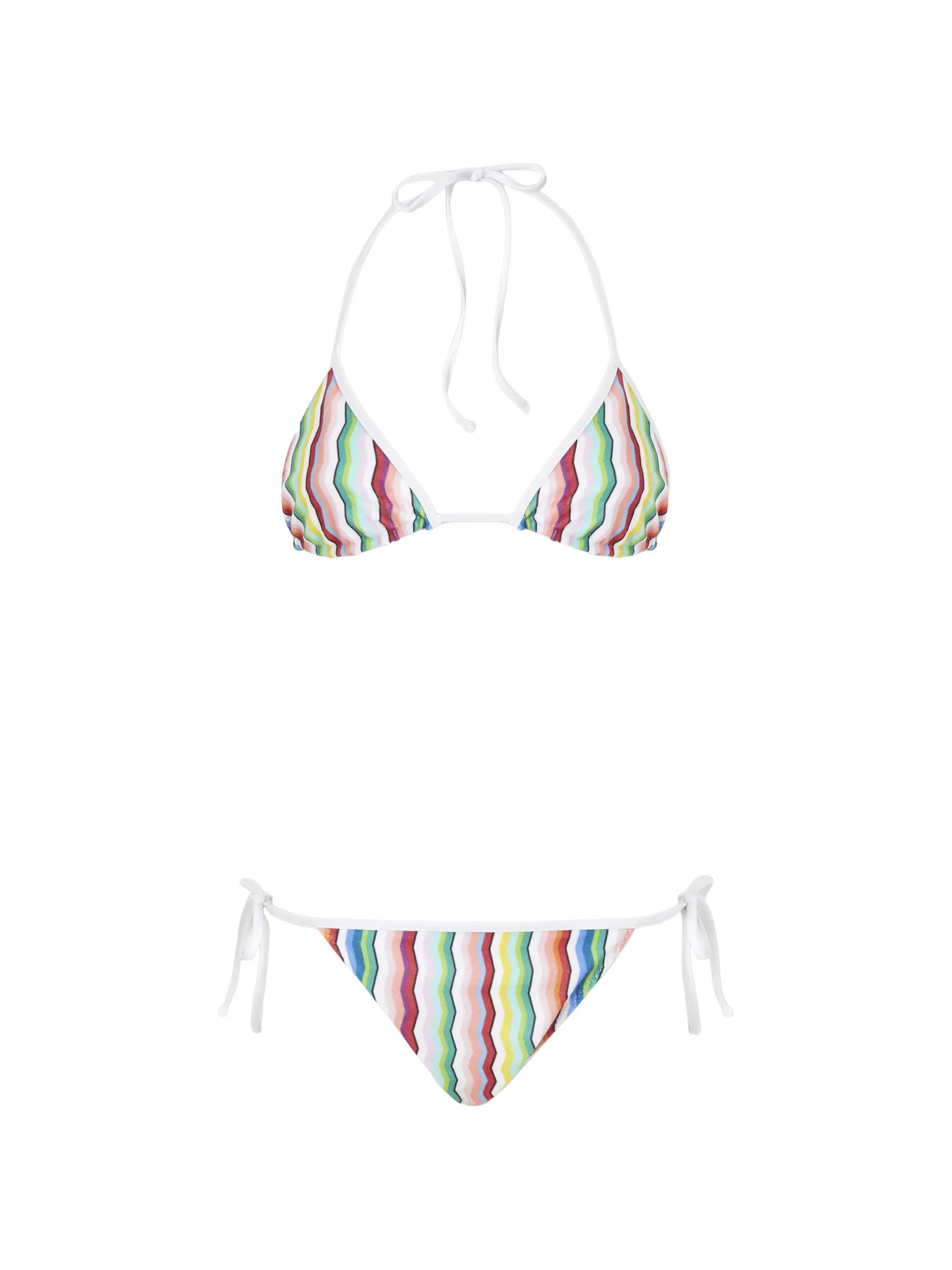 triangle bikini in terry cloth with zigzag print