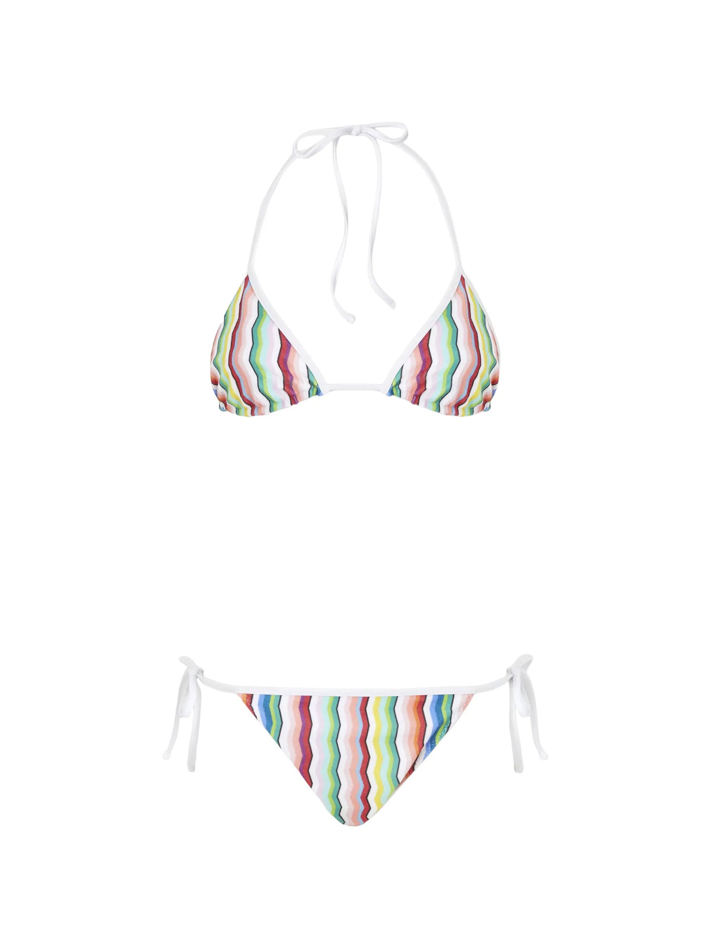 triangle bikini in terry cloth with zigzag print