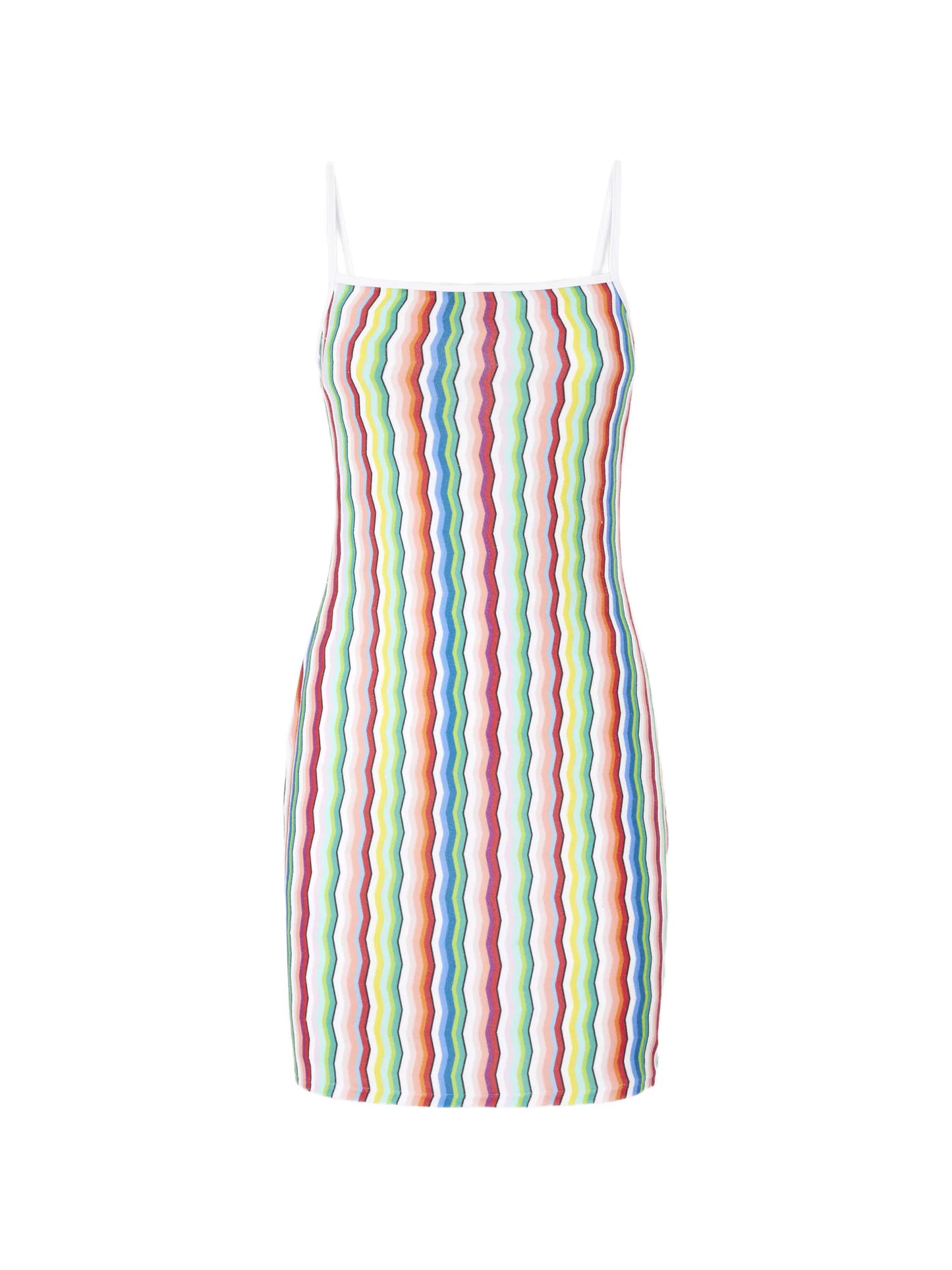 zigzag-pattern mini dress