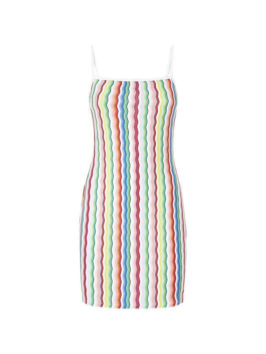 zigzag-pattern mini dress