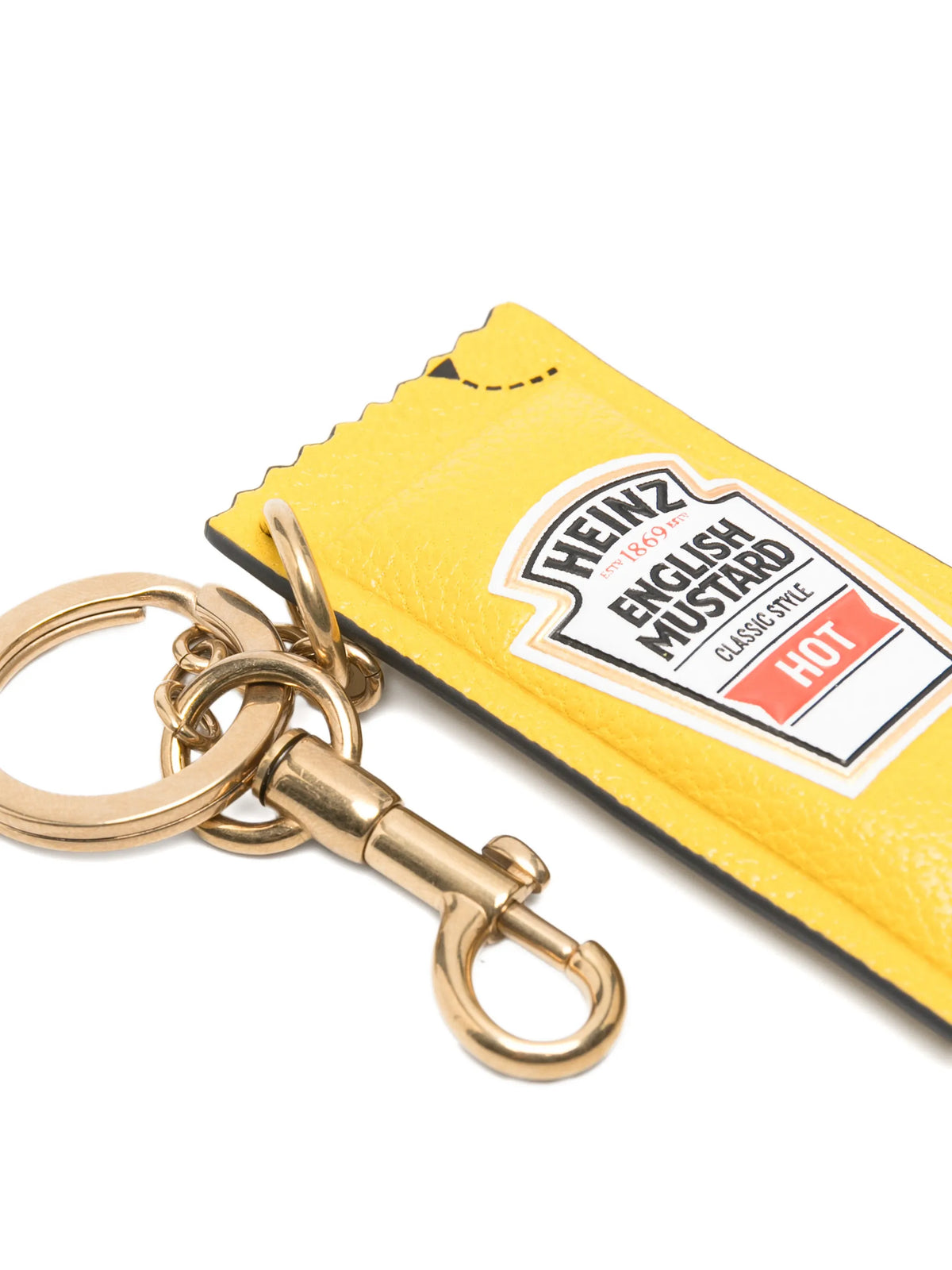 Heinz English Mustard bag charm capra leather in mustard yellow