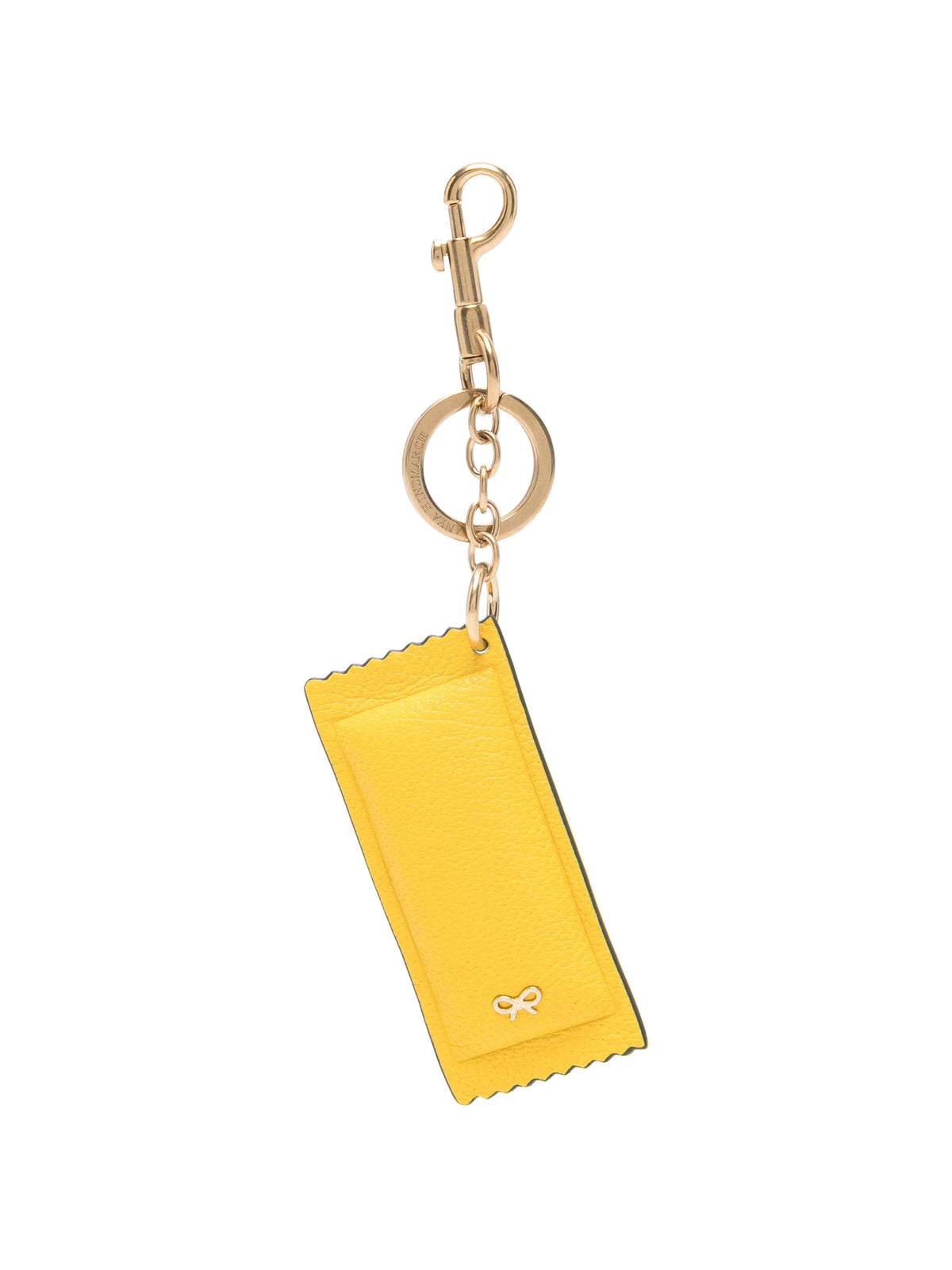 Heinz English Mustard bag charm capra leather in mustard yellow