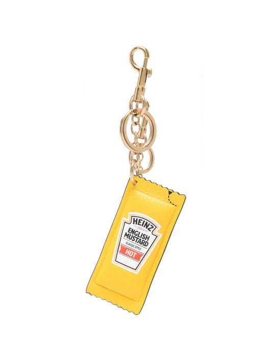Heinz English Mustard bag charm capra leather in mustard yellow