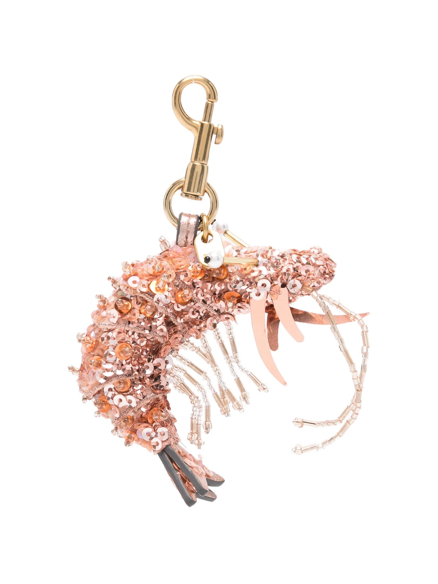 Shrimp sequin-embellished bag charm