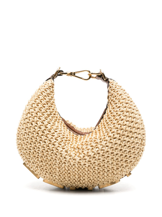 mini Fendigraph raffia tote bag