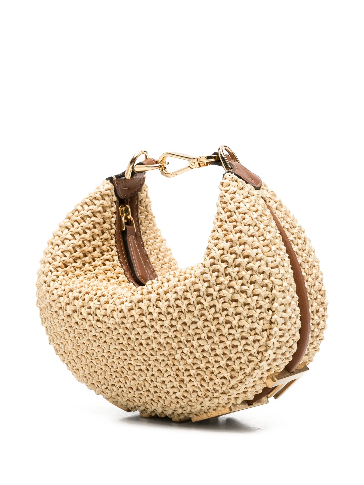mini Fendigraph raffia tote bag