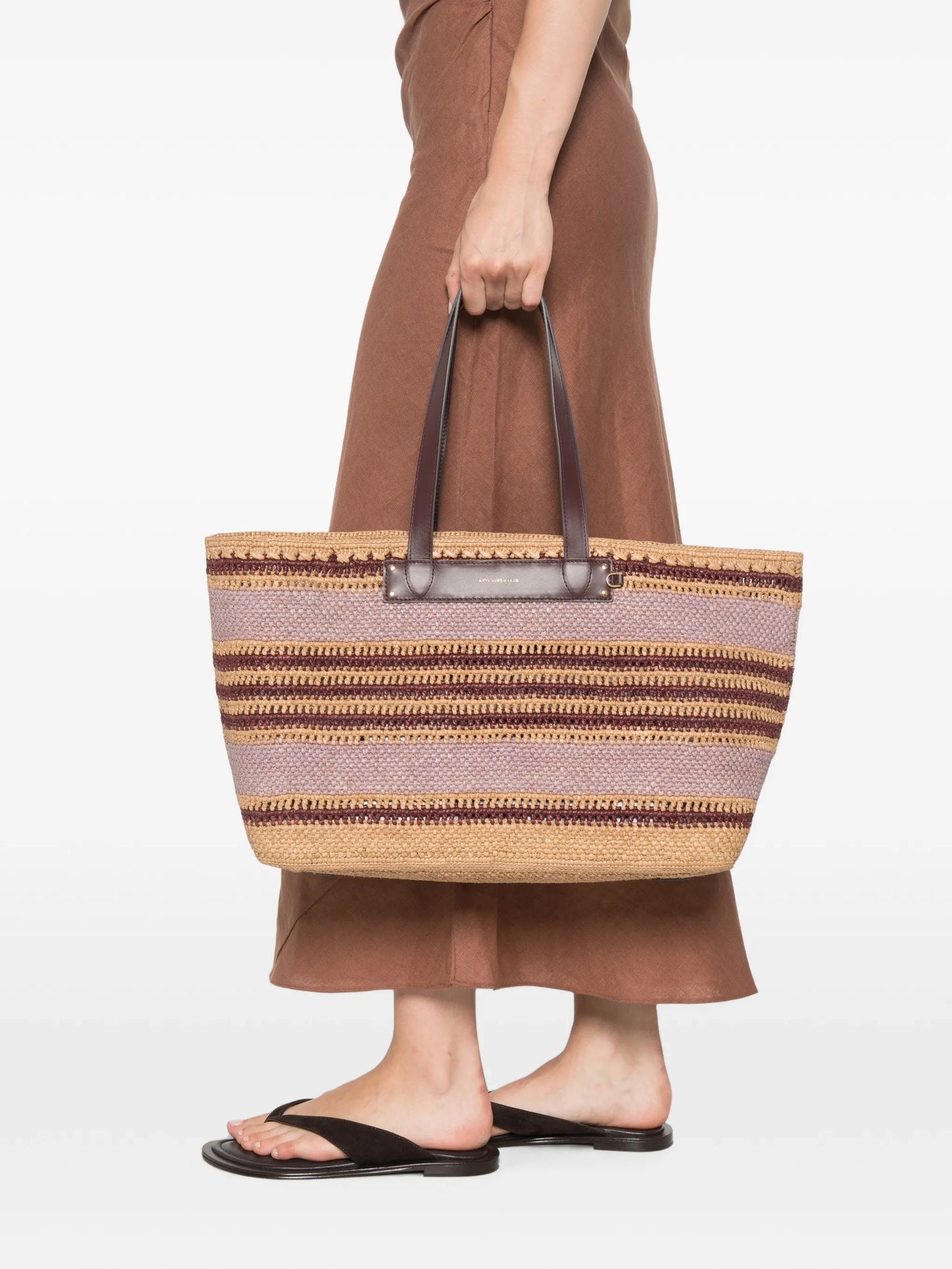 logo-detail striped shoulder bag