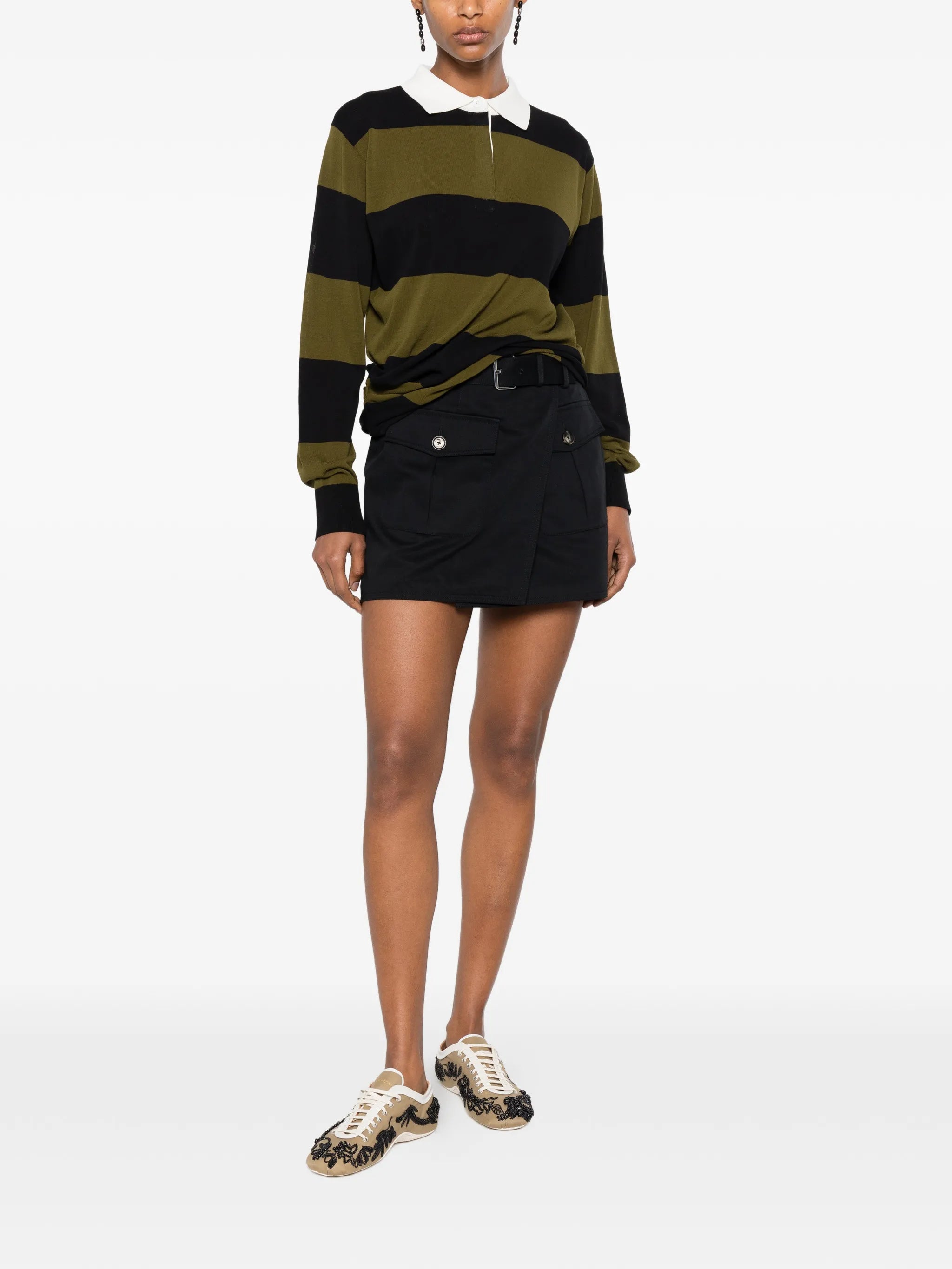 Bruni belted wrap skorts