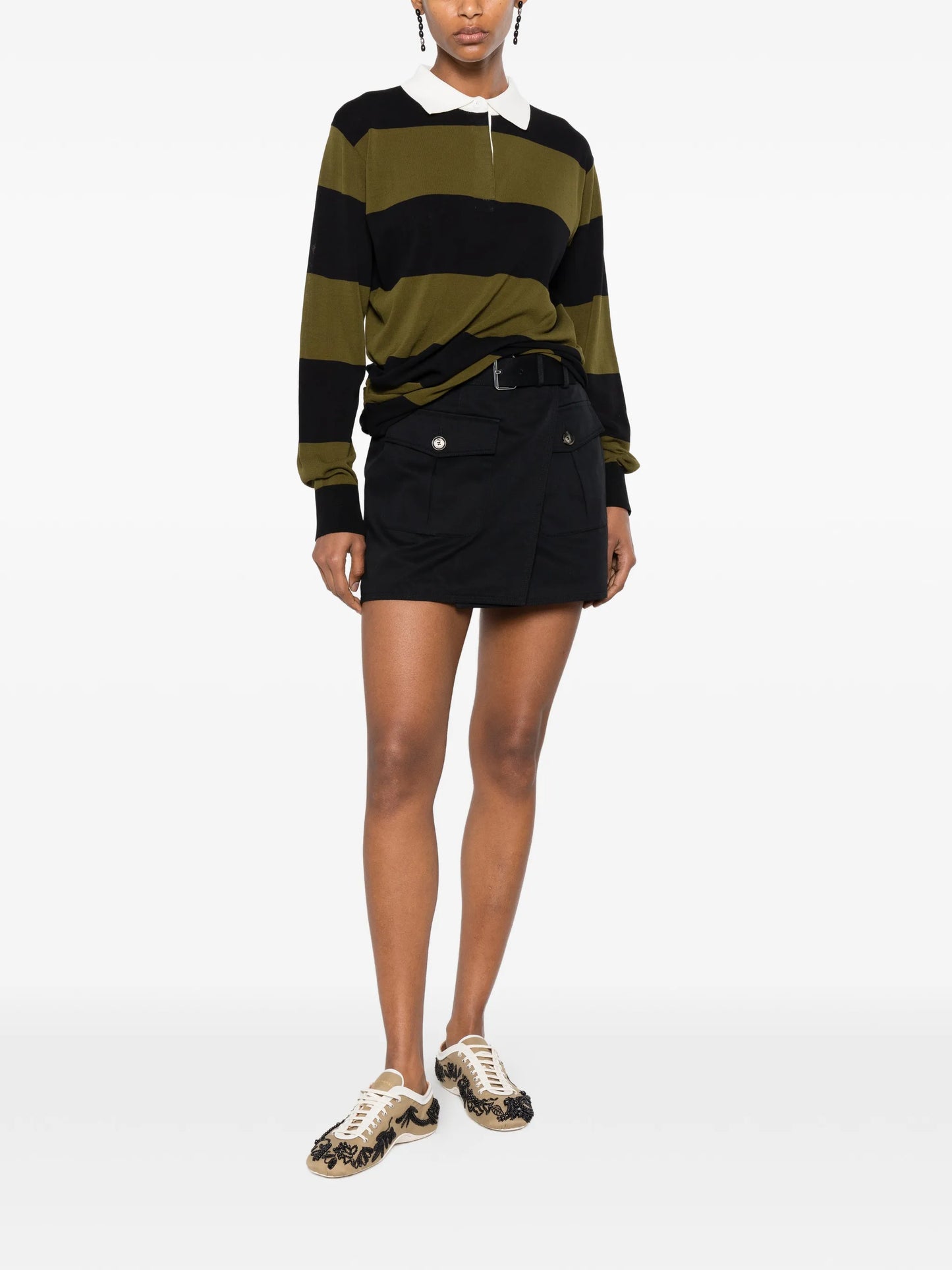 Bruni belted wrap skorts