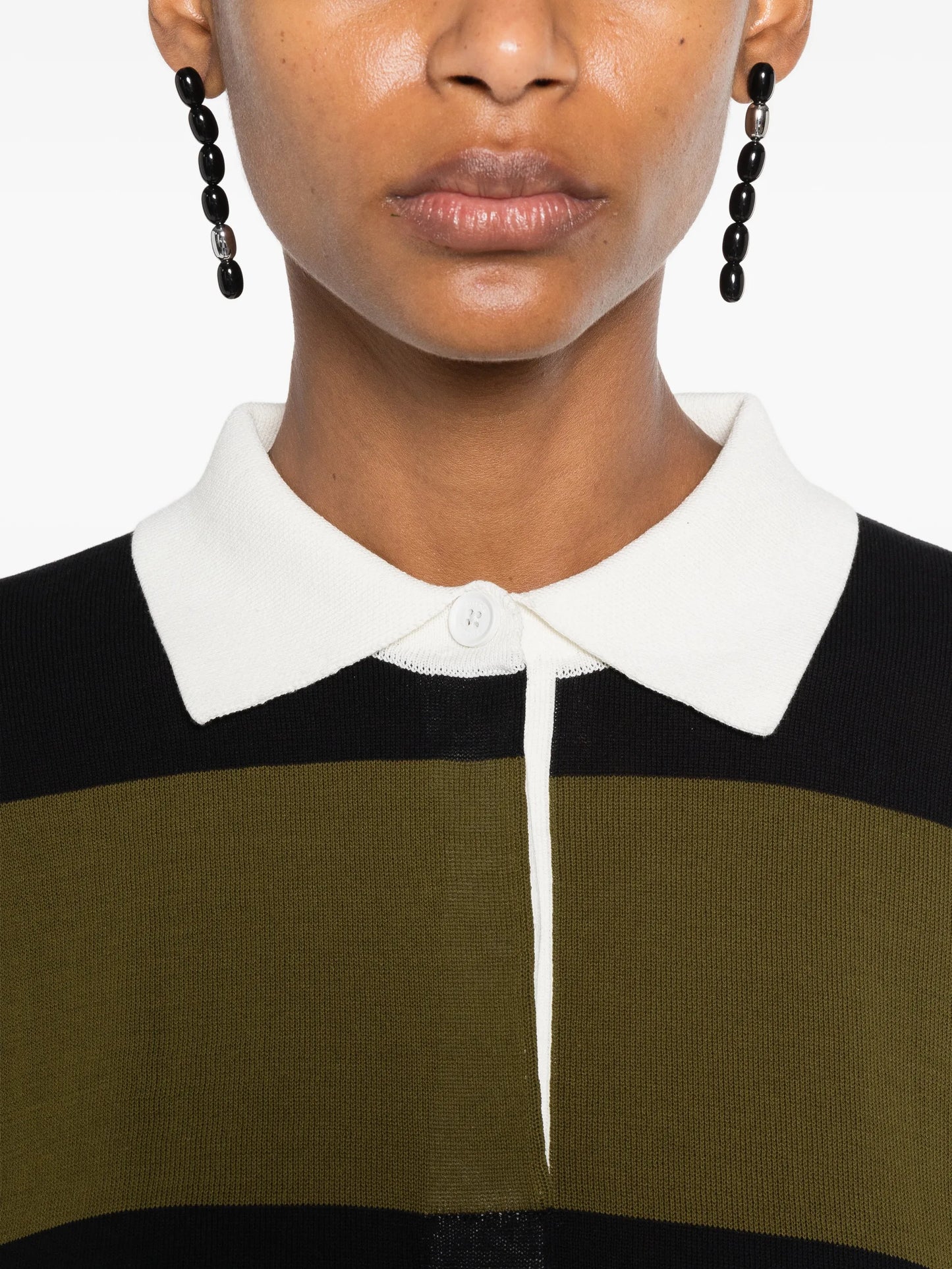 Corinna striped cotton polo-shirt