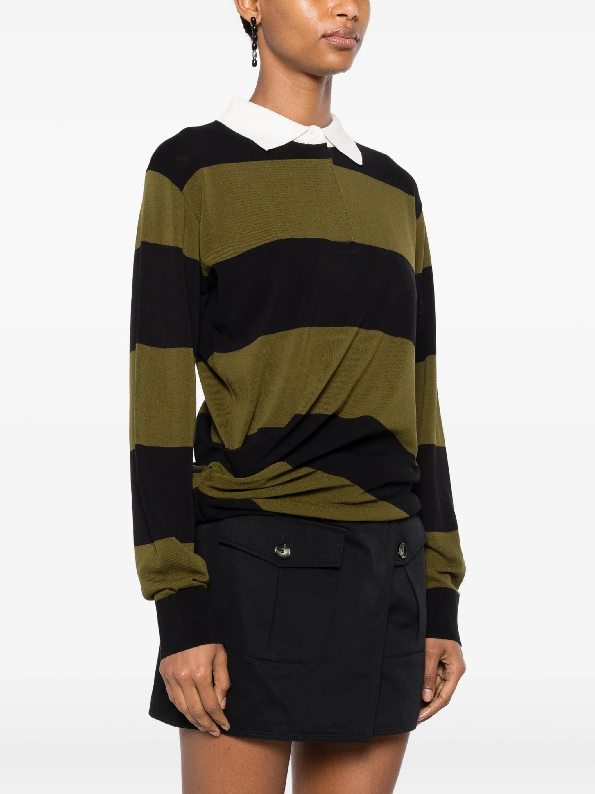 Corinna striped cotton polo-shirt