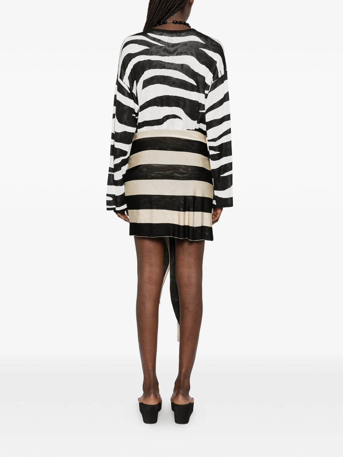 zebra-print knotted mini dress