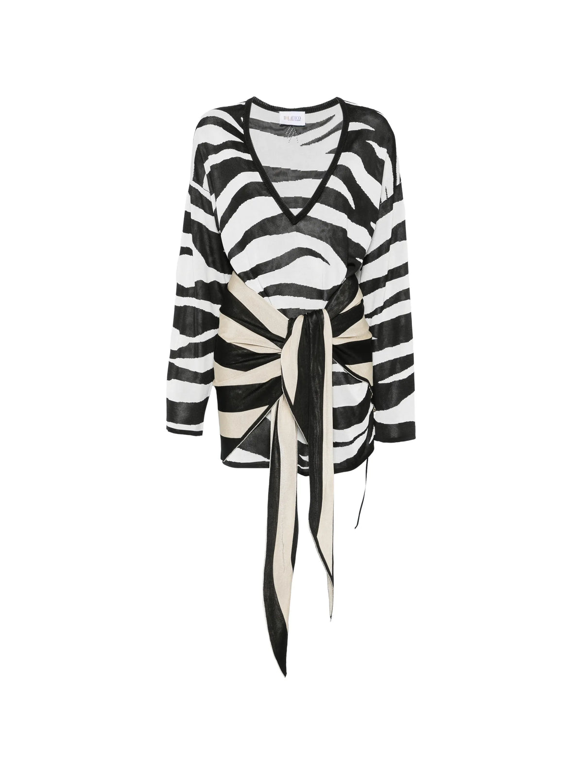zebra-print knotted mini dress