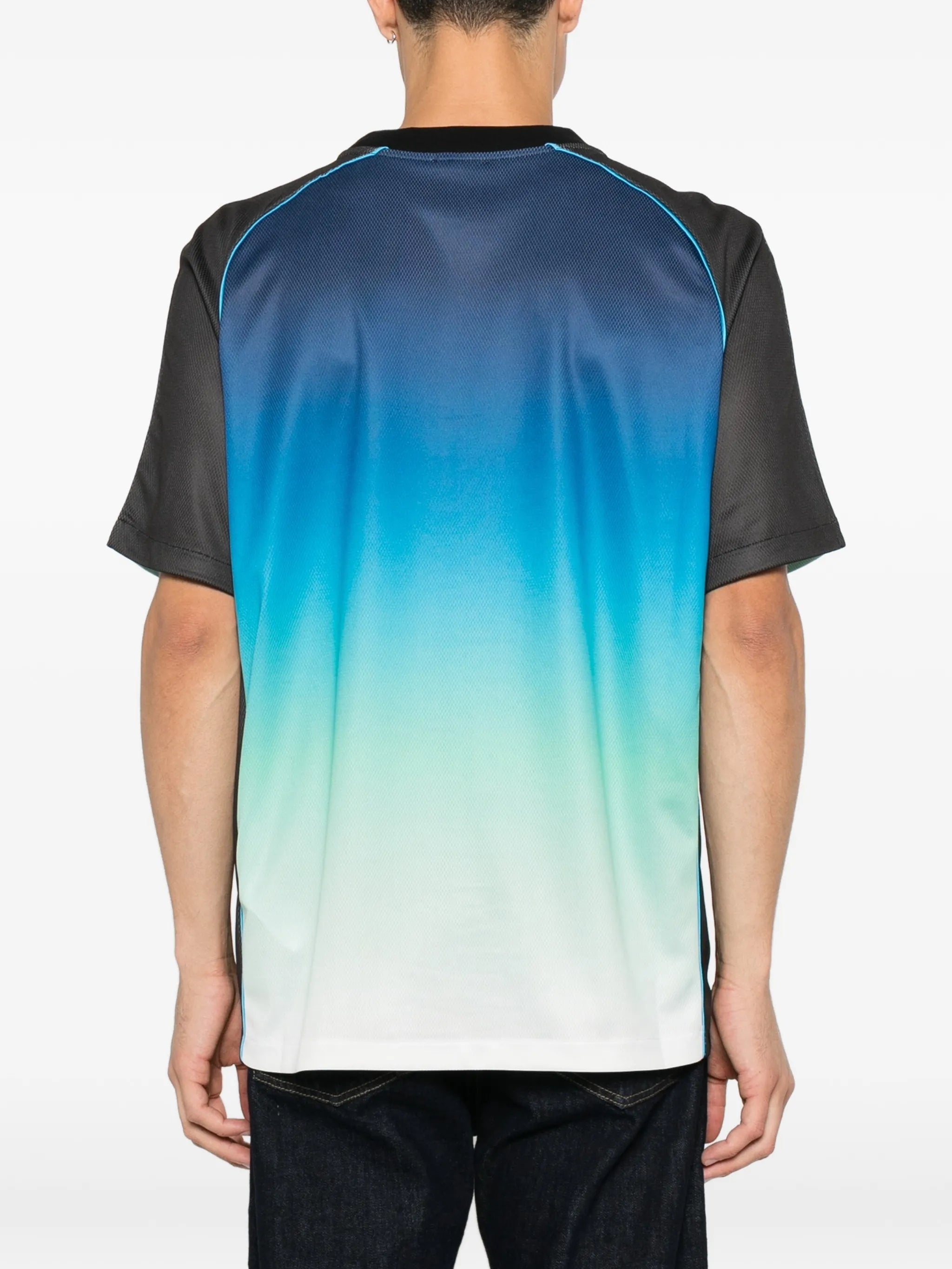 blue & green gradient short sleeve football shirt