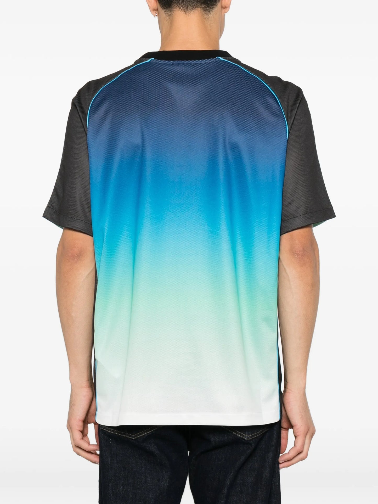blue & green gradient short sleeve football shirt