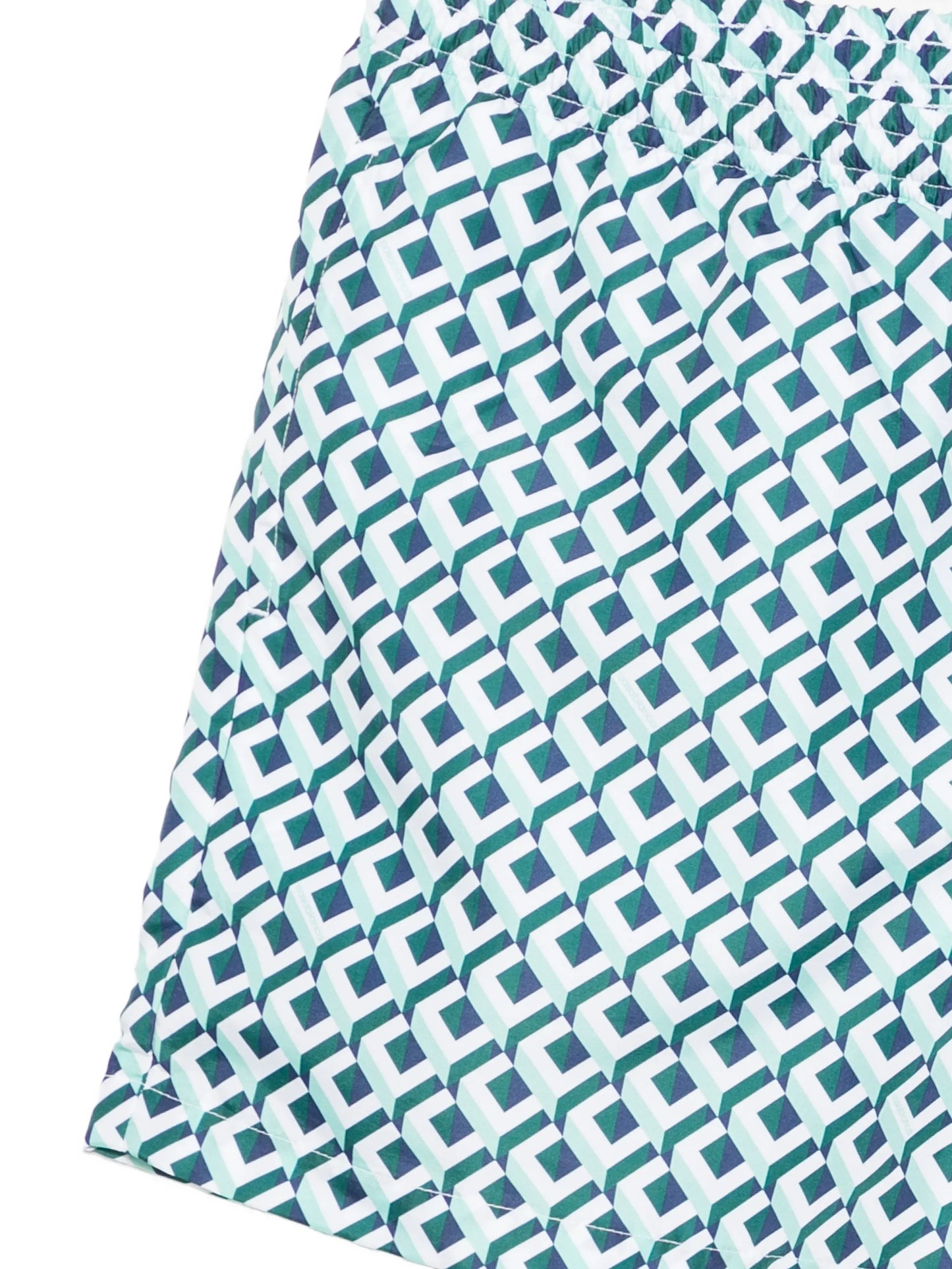 green Cubist monogram printed swim shorts