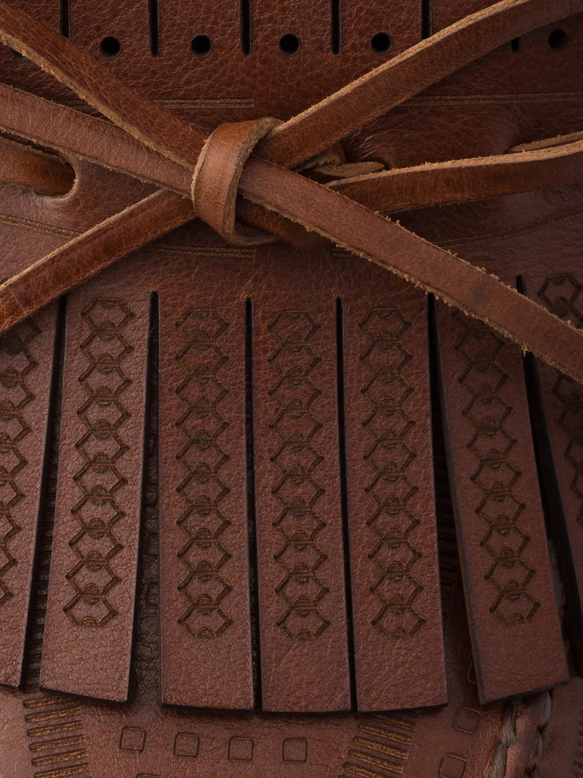 fringe-apron leather loafers