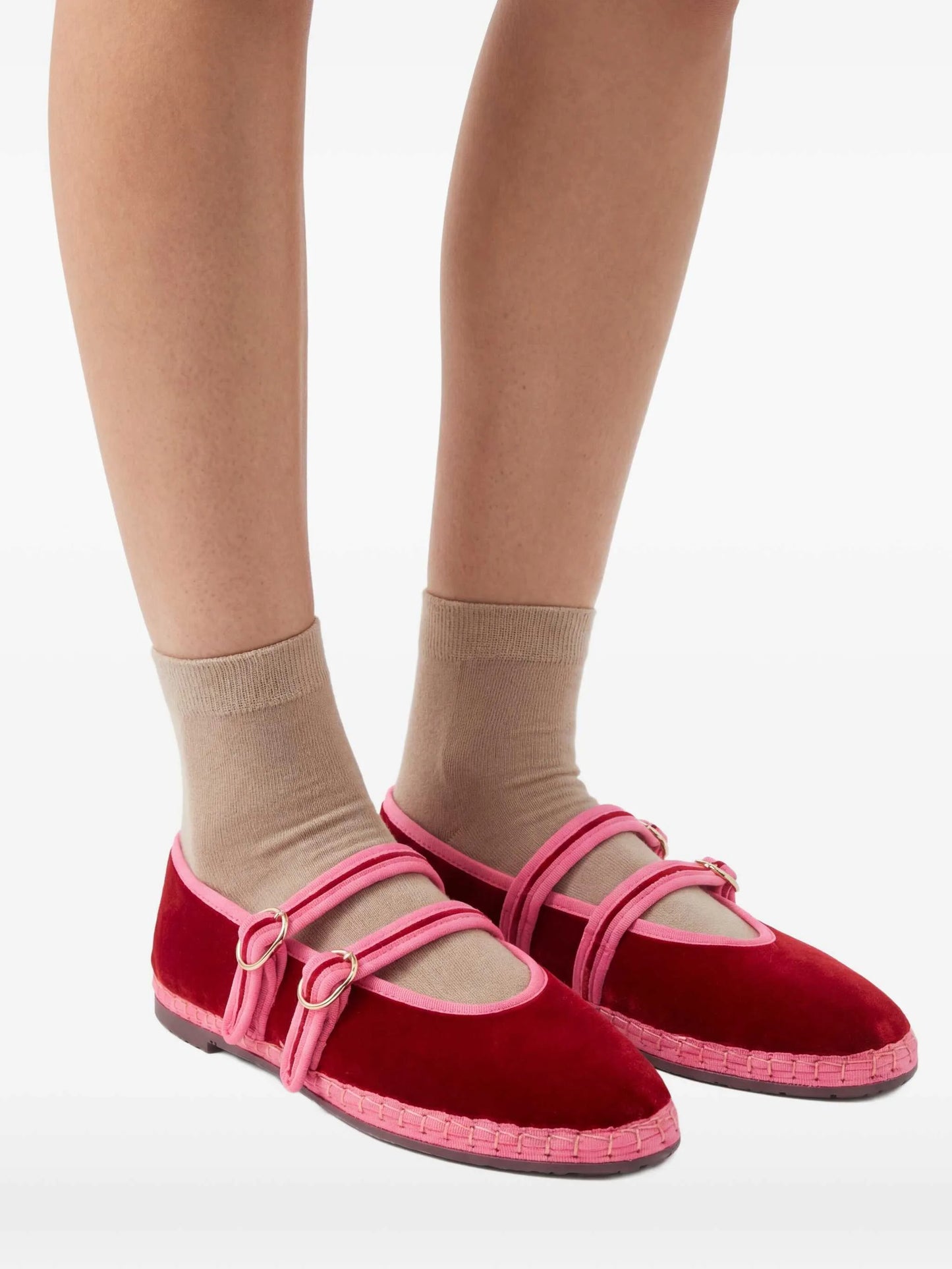 Claire double-strap ballet flats