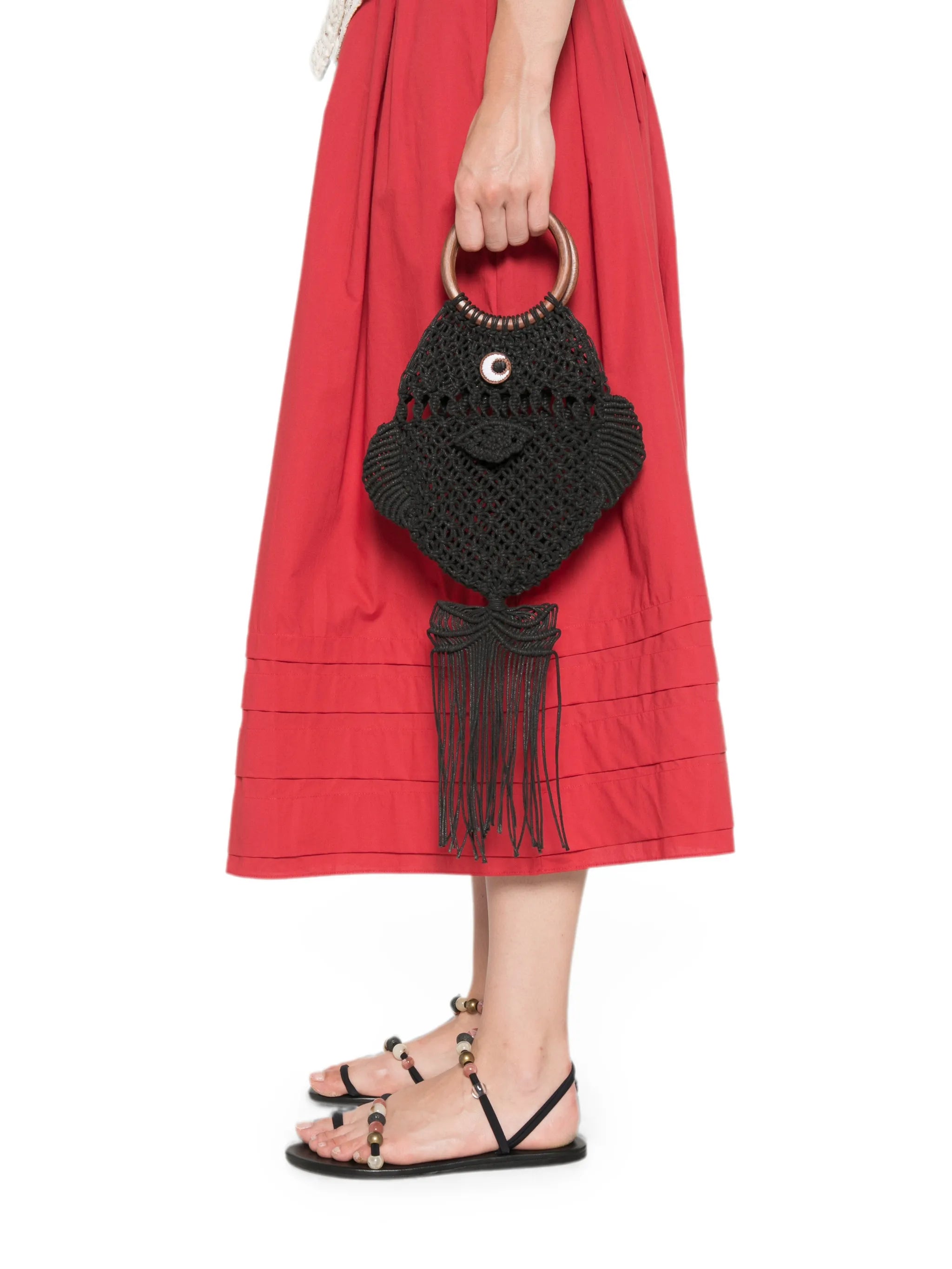 macramé fish clutch bag