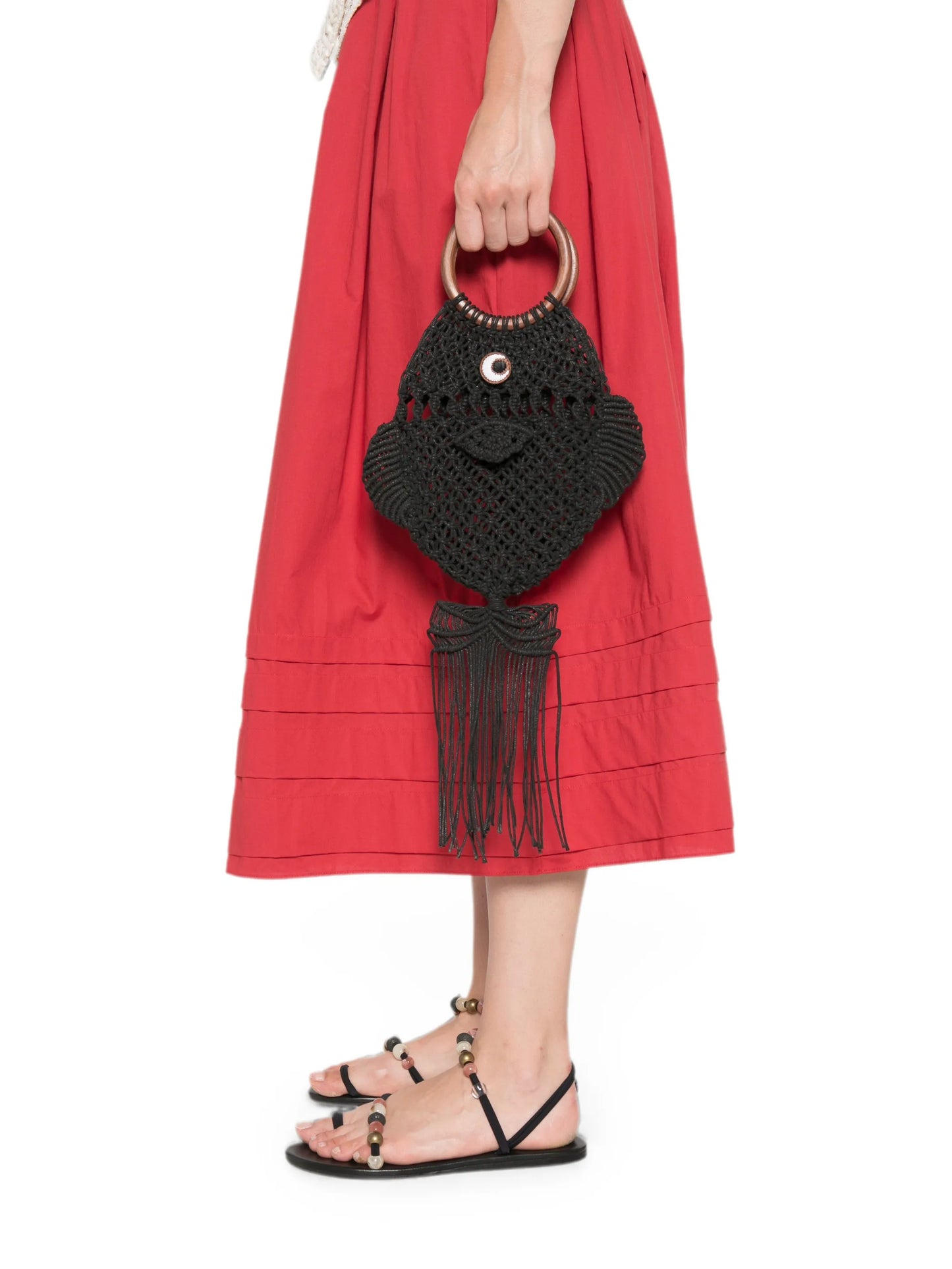 macramé fish clutch bag