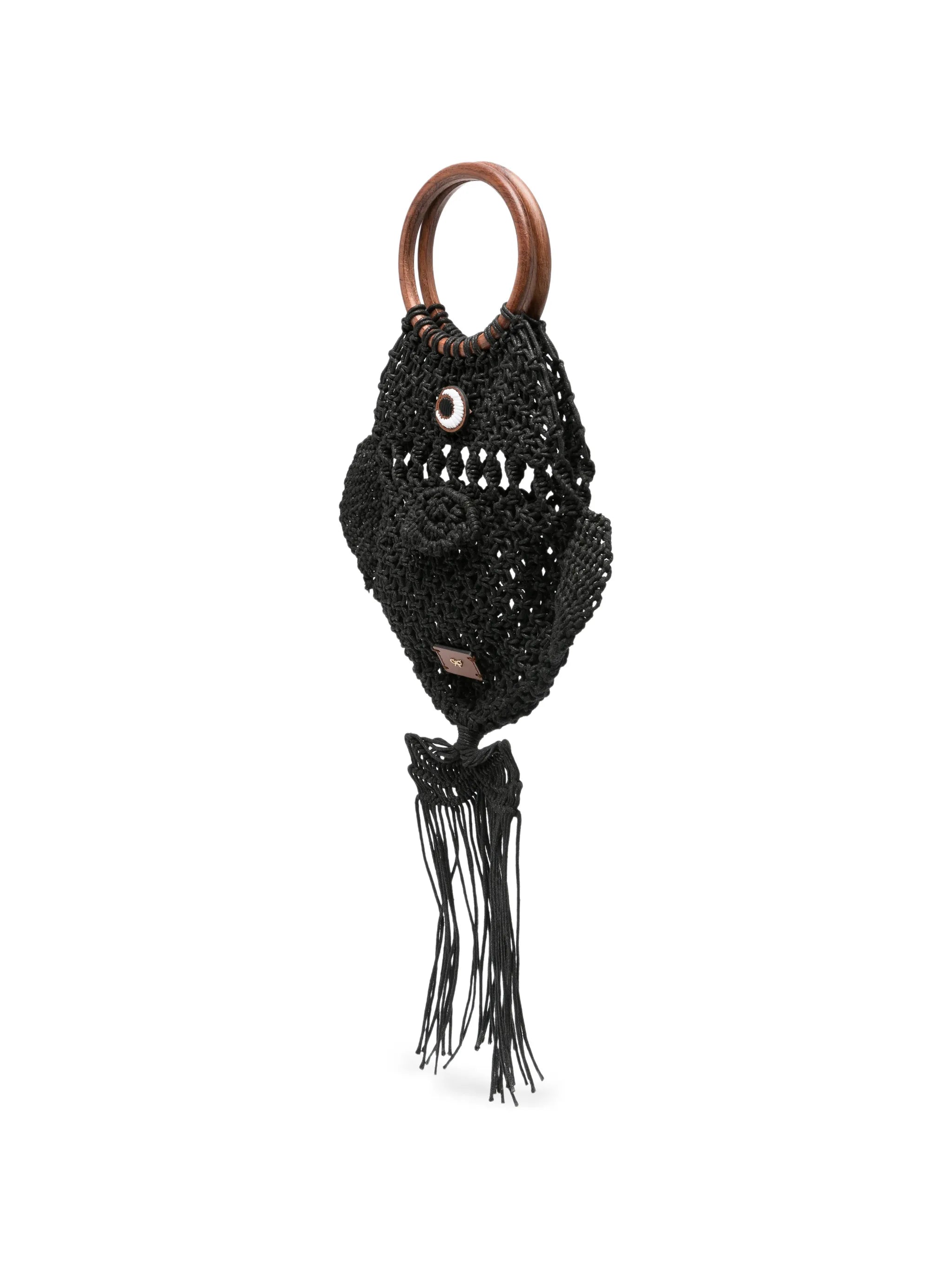 macramé fish clutch bag