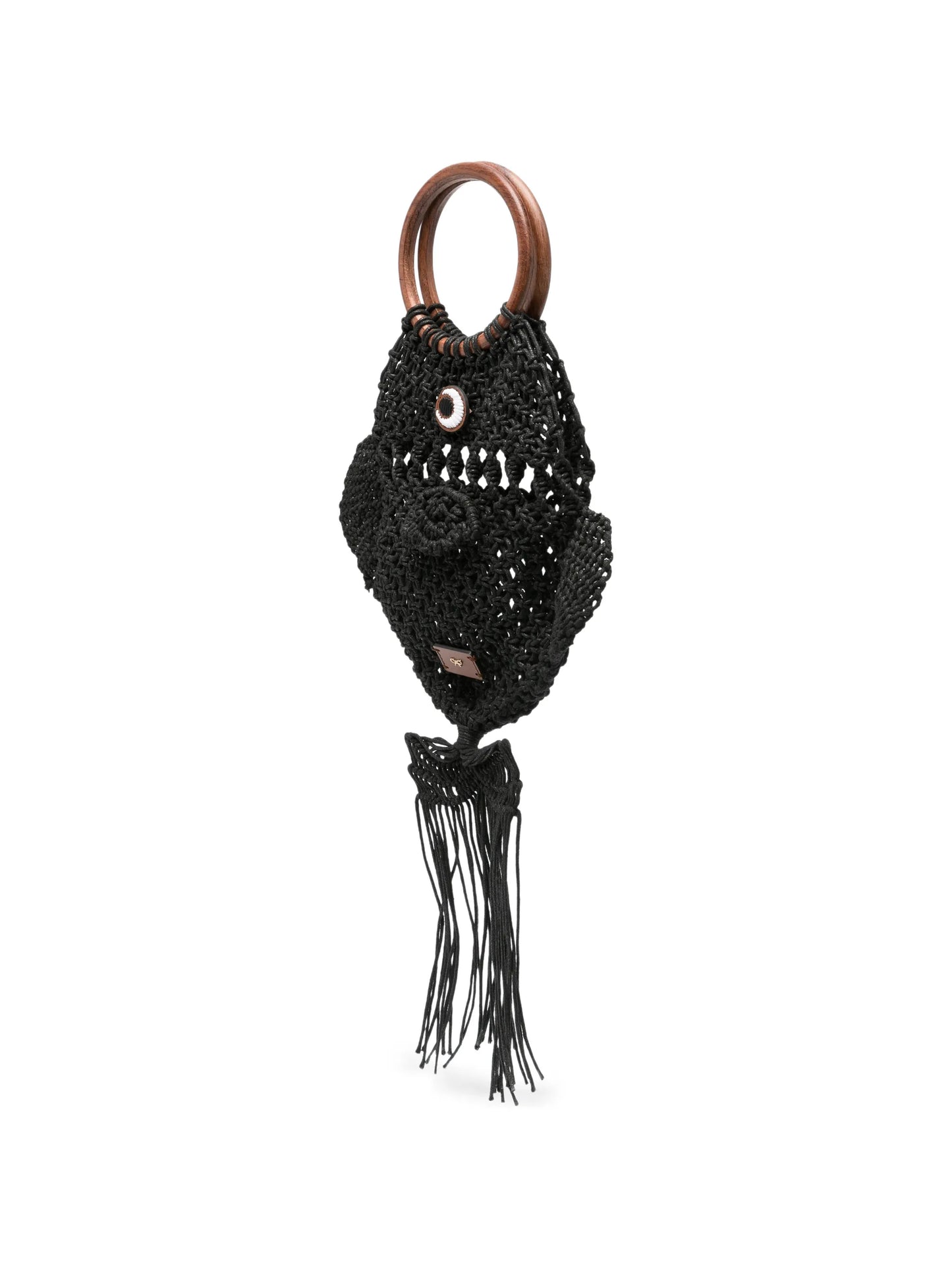 macramé fish clutch bag