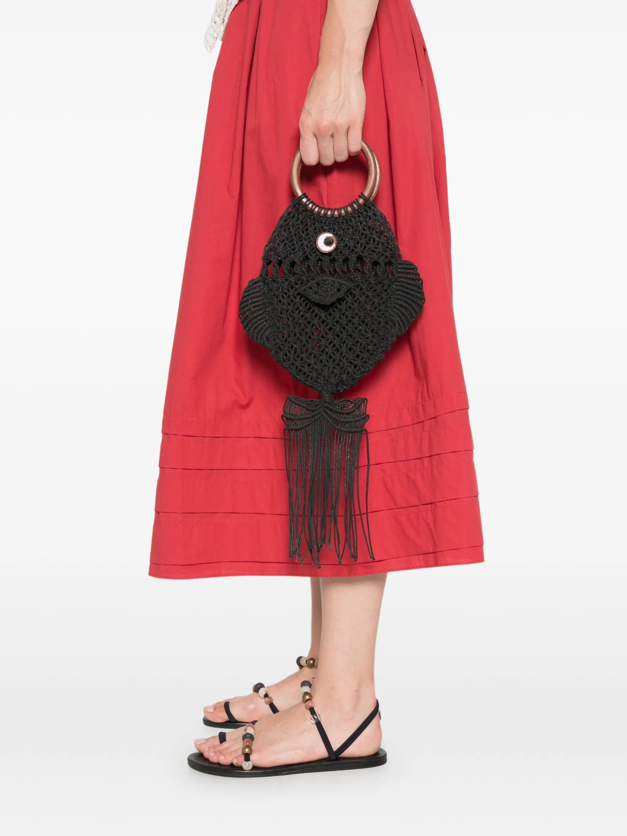 macramé fish clutch bag